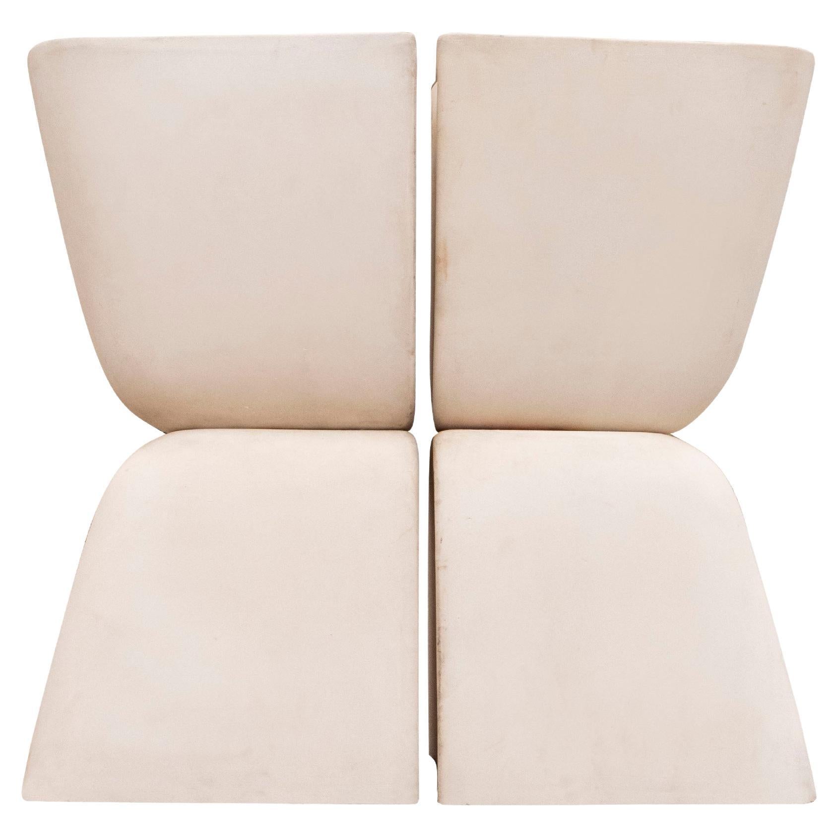 Architectural Pottery Malcolm Leland Domino Wall Planters in Bisque, 1 Available For Sale