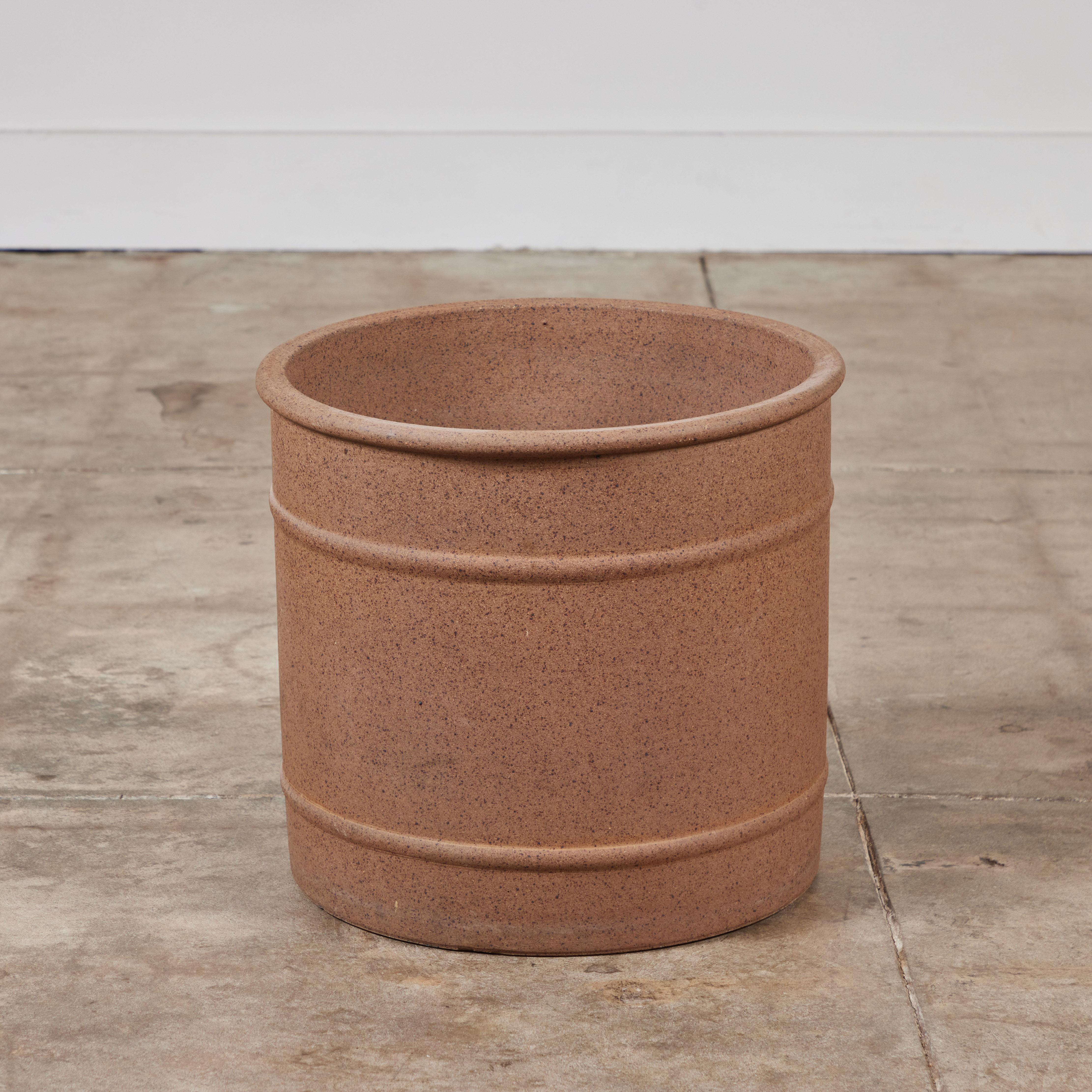 Cylindrical stoneware planter for Architectural Pottery. The 