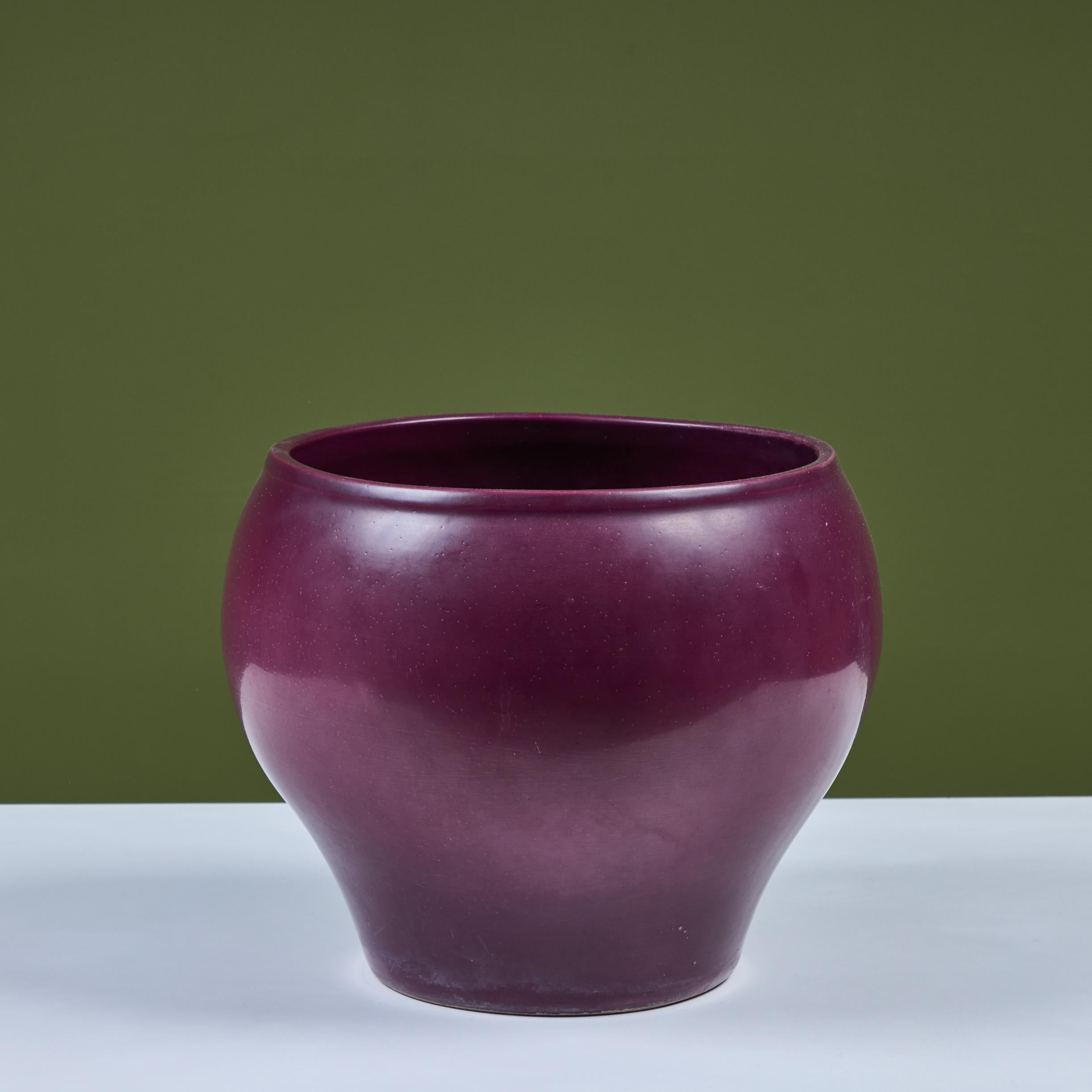 Architectural Pottery Purple Glazed Bell Planter In Good Condition For Sale In Los Angeles, CA