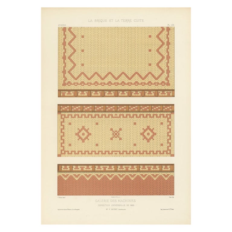 Architectural Print From France of the Galerie des Machines, Chabat, c.1900