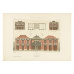Impression architecturale des Ecuries Avenue Raphaël, Paris par Chabat, c.1900