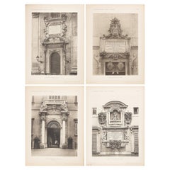 Antique Architectural Prints, Italy, Early 1900s