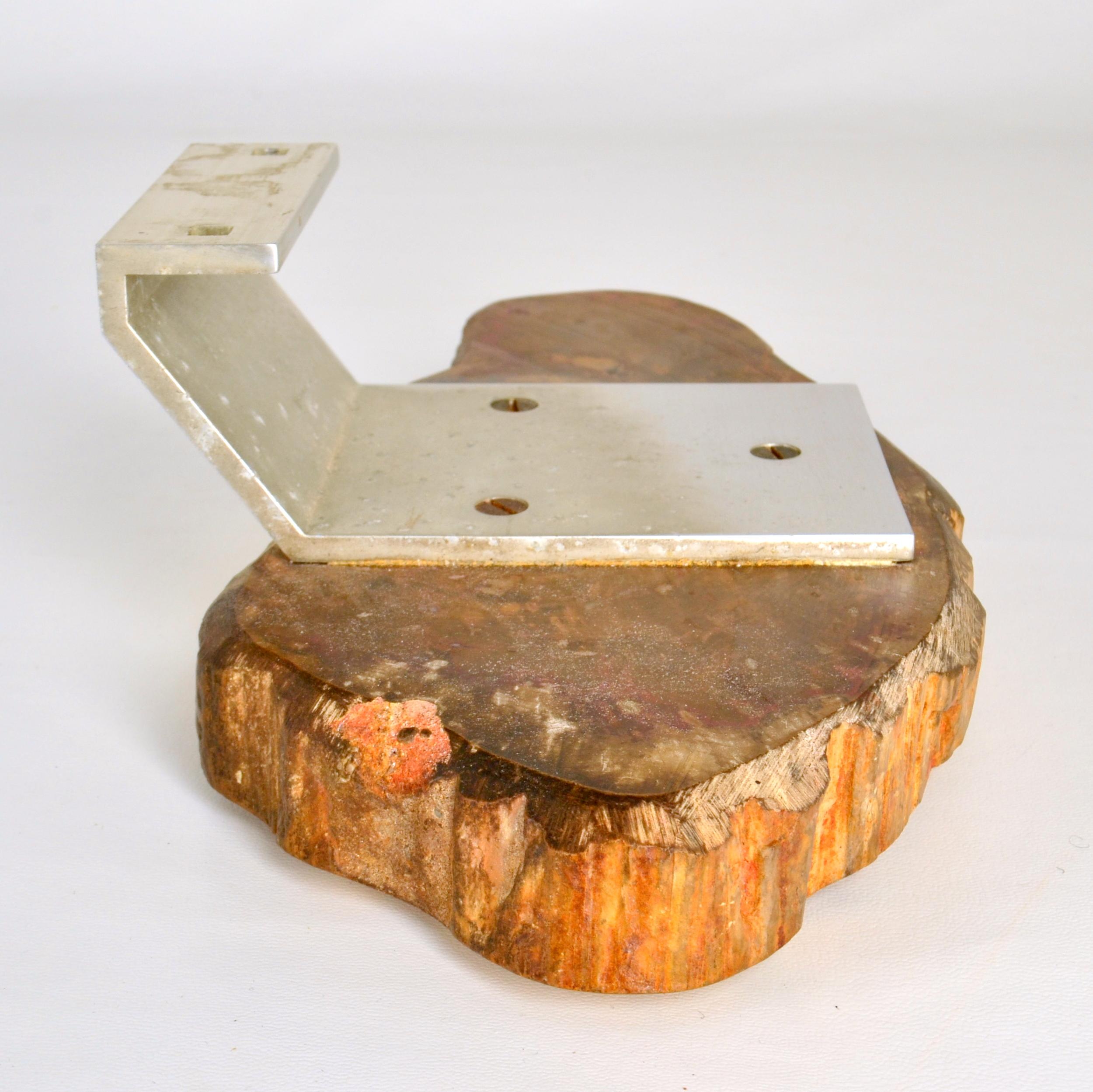 Architectural Push Pull Door Handle in Petrified Wood For Sale 4