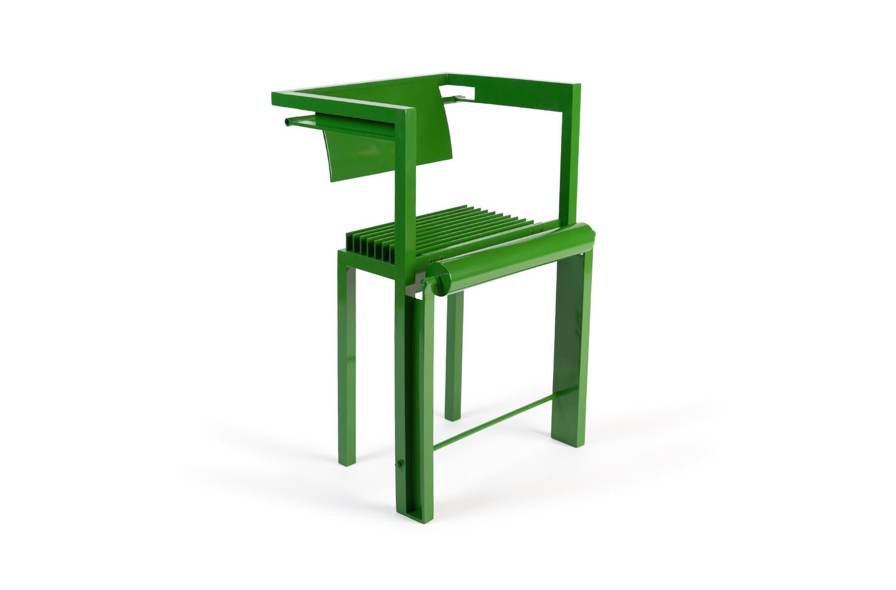 Mid-Century Modern Robert Whitton Architectural One-Off Chair in Green For Sale