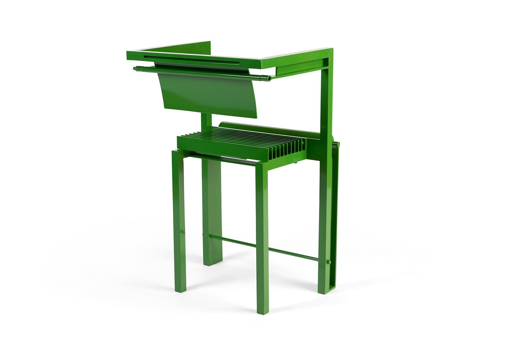 American Robert Whitton Architectural One-Off Chair in Green For Sale