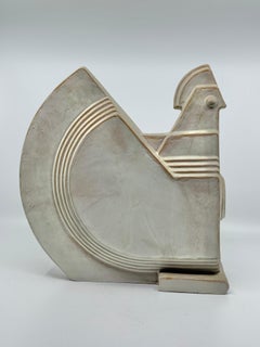 Architectural Rooster Pottery Figure