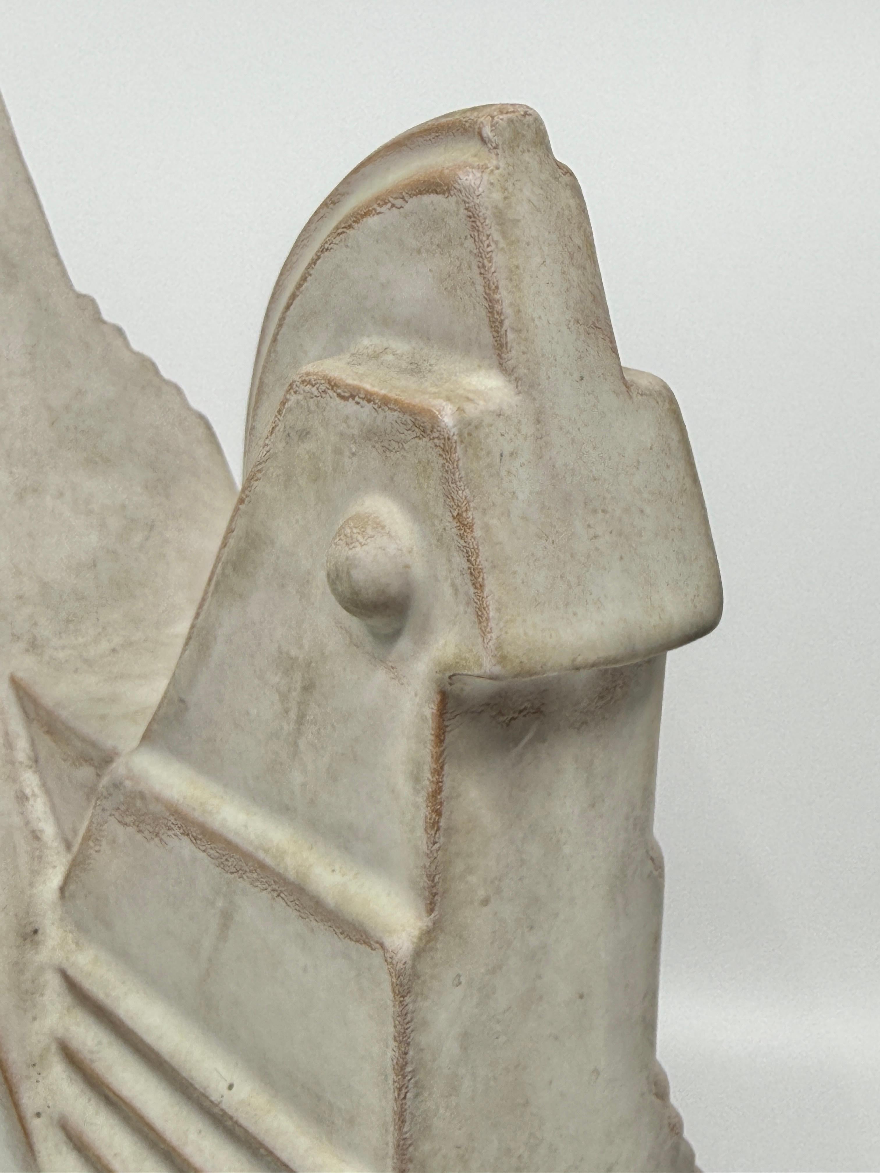 Hand-Crafted Architectural Rooster Pottery Figure For Sale