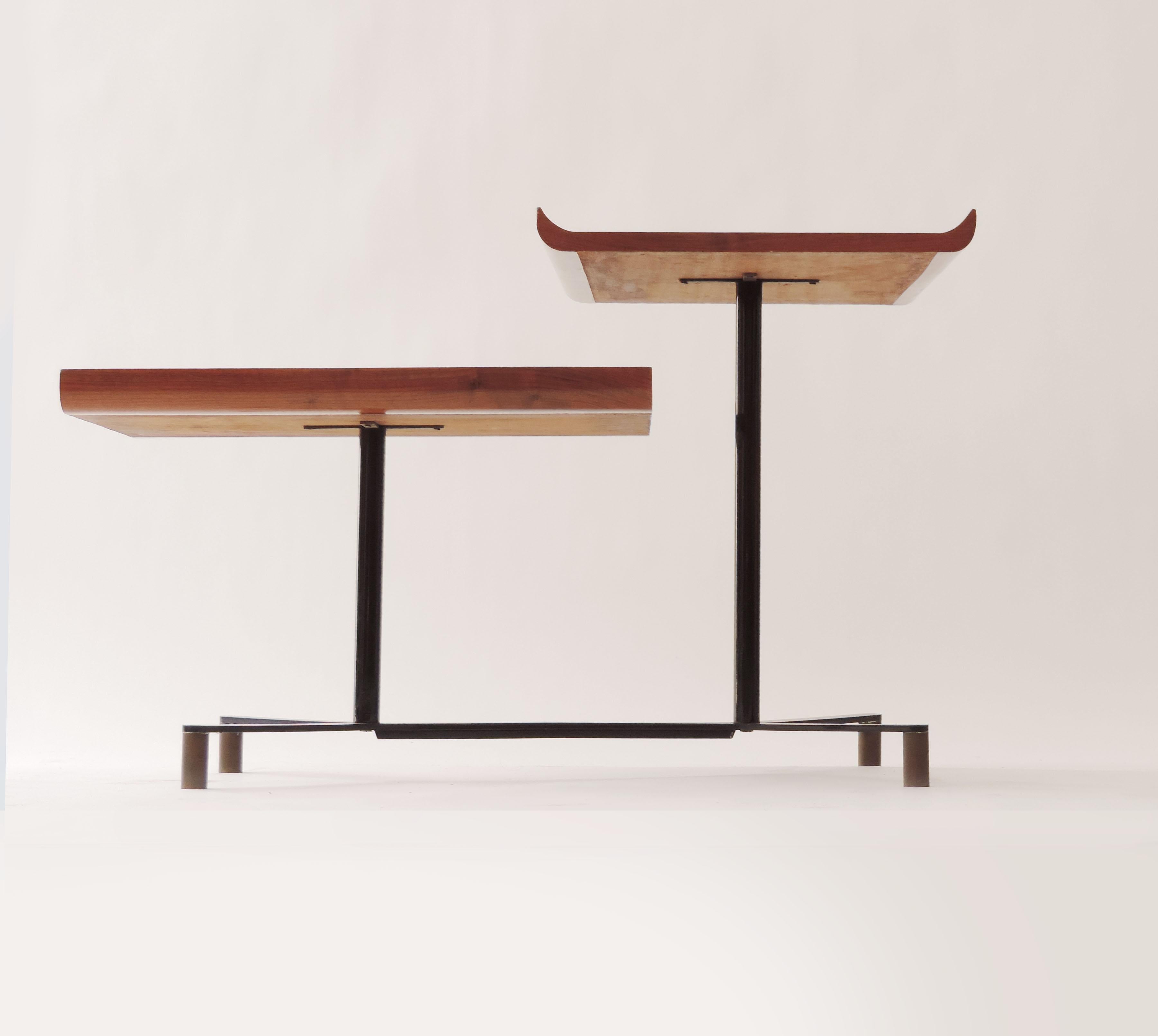 Italian Architectural Rotating Two-Tier Low Table