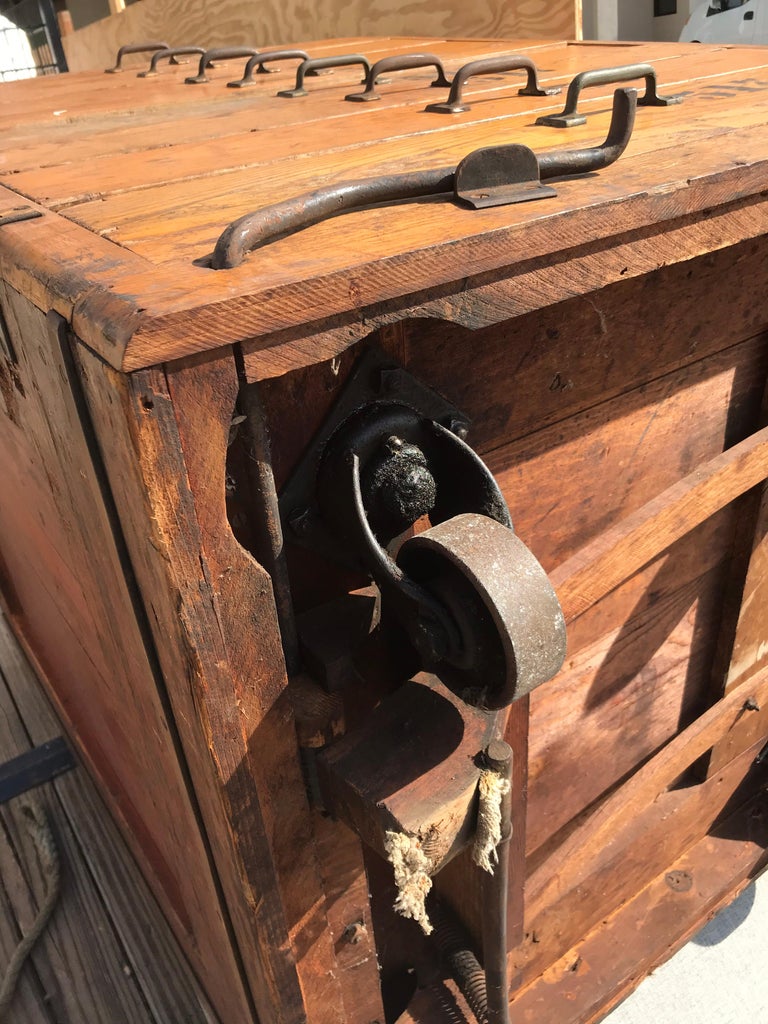 Architectural Salvage Industrial Wood Cabinet For Sale at ...