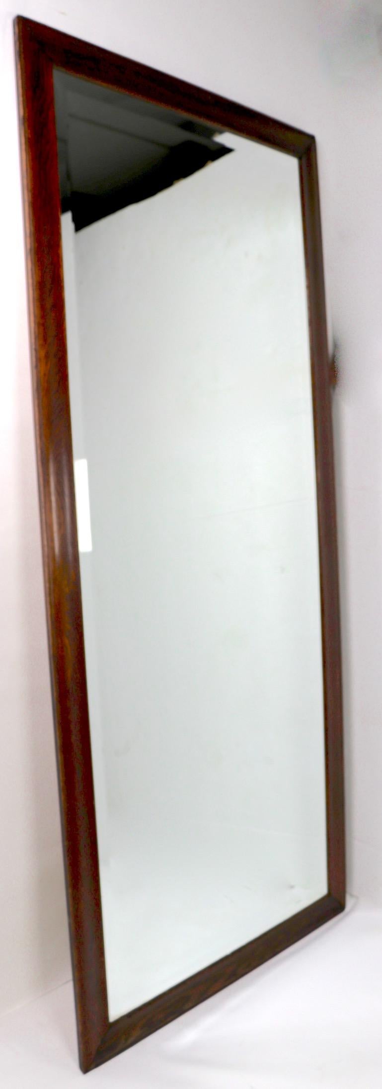 Architectural Scale Oak Frame Bevelled Mirror 3
