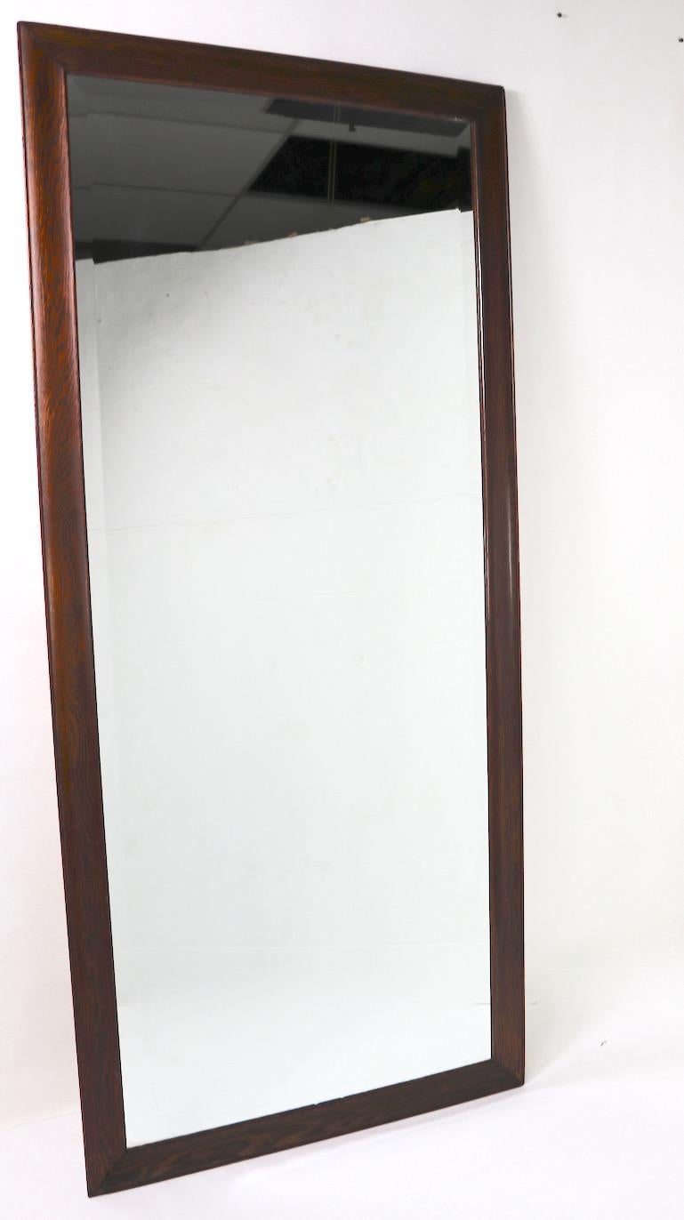 Architectural Scale Oak Frame Bevelled Mirror In Good Condition In New York, NY