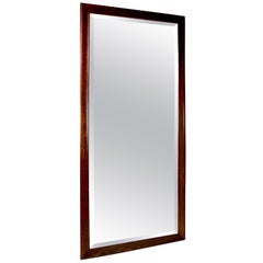 Antique Architectural Scale Oak Frame Bevelled Mirror