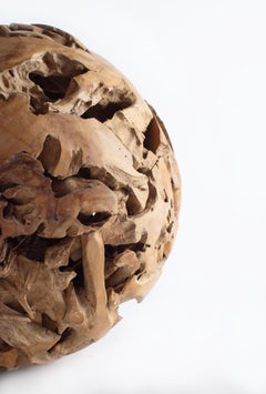 Architectural Sculpted Teak Ball