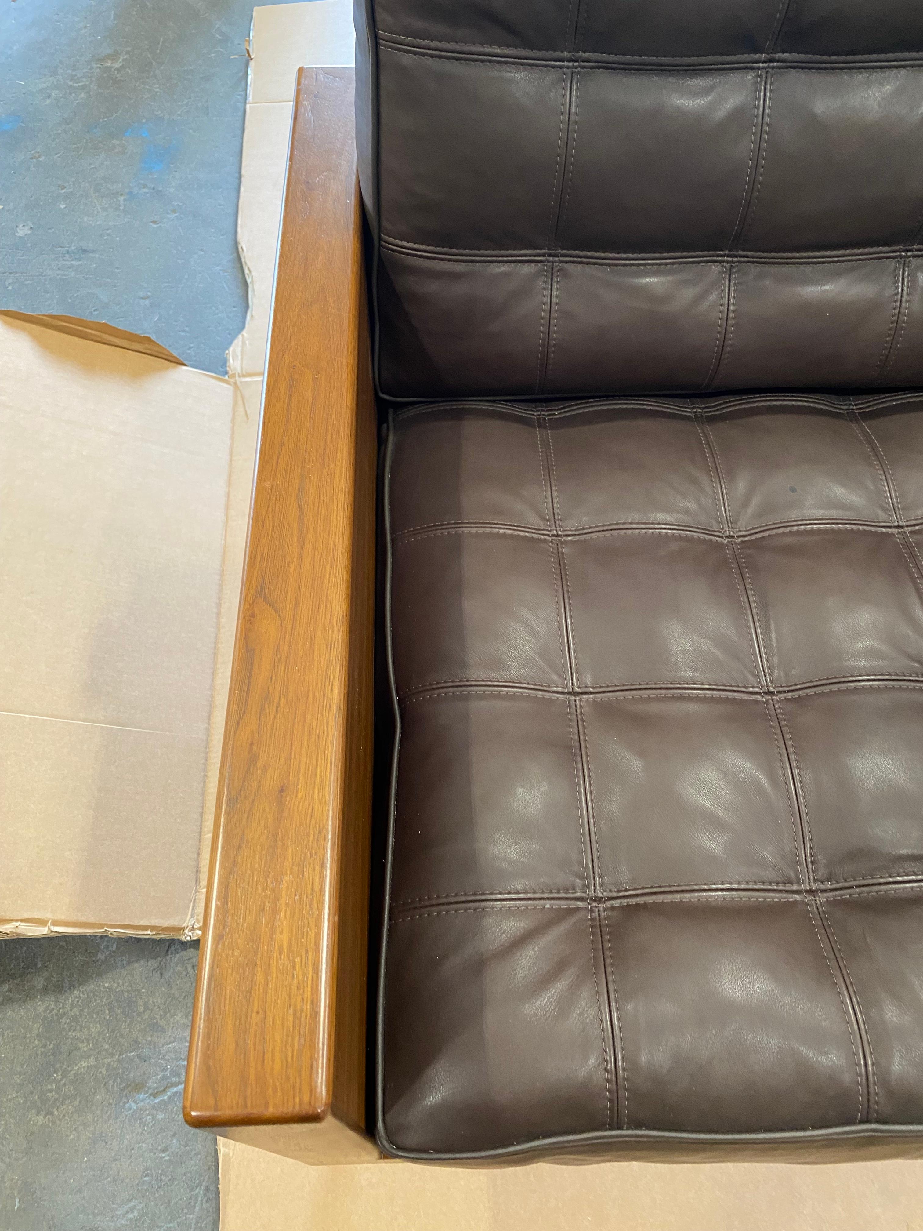 Architectural Series lounge chair in leather by Harvey Probber in STOCK For Sale 1