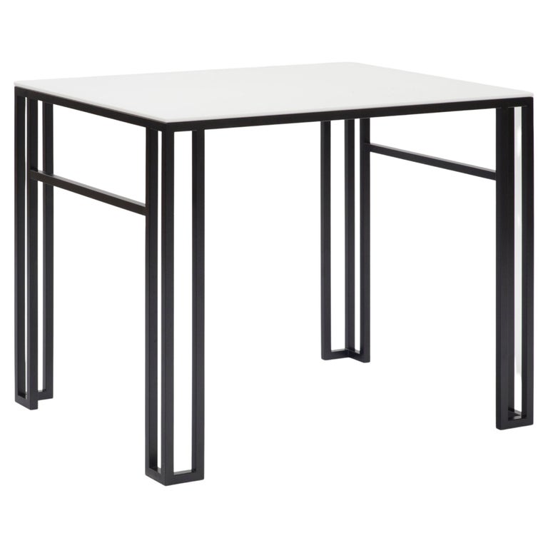 Architectural Side Table 'Gaby' by Studio BvdL, Steel Frame with White