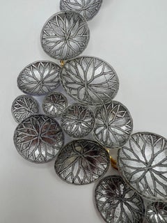 Architectural Silver Metallic French Statement Necklace