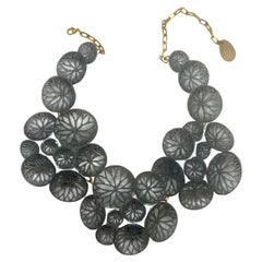Architectural Silver Metallic French Statement Necklace
