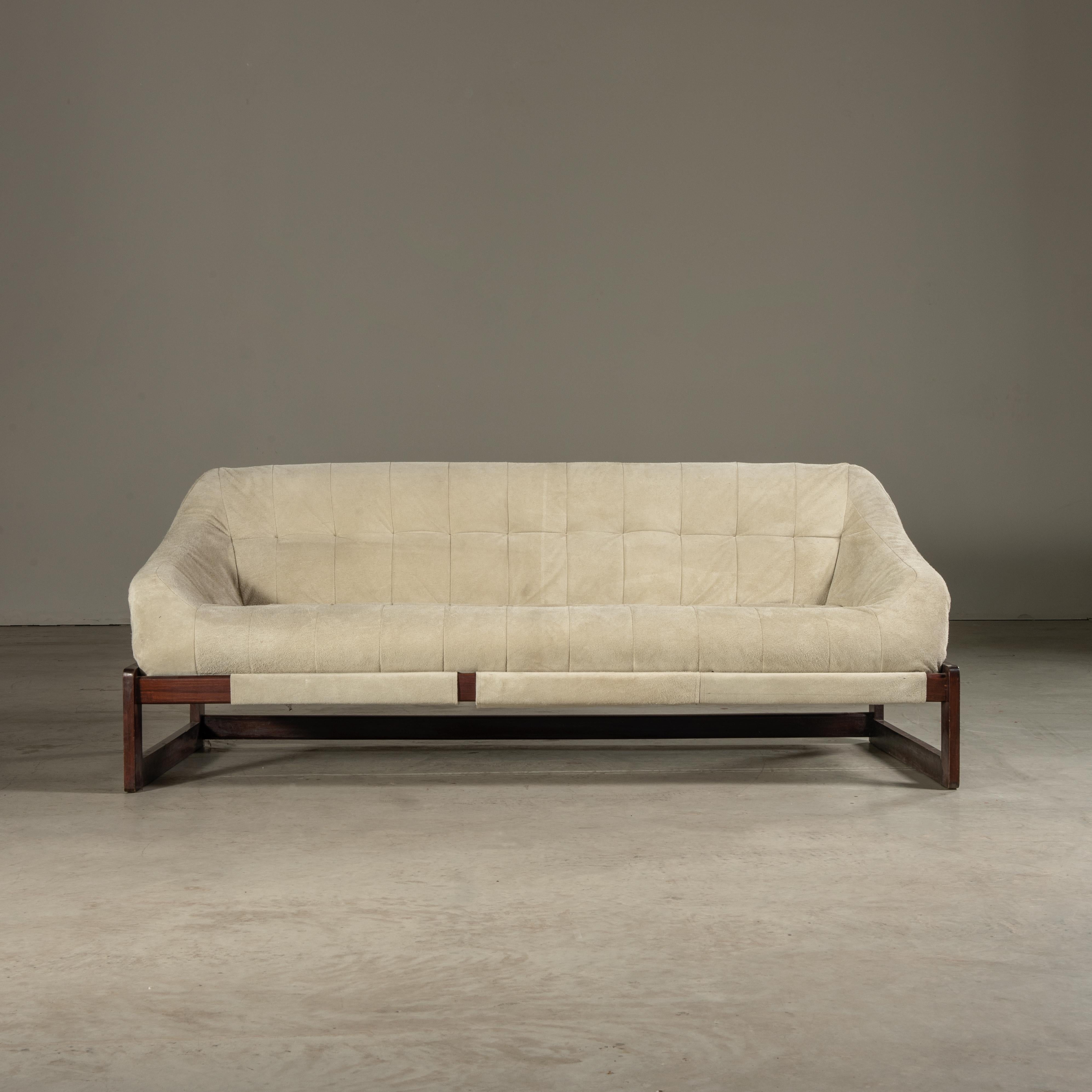 Architectural Sofa in Hardwood, by Percival Lafer, Brazilian Mid-Century Modern For Sale 2