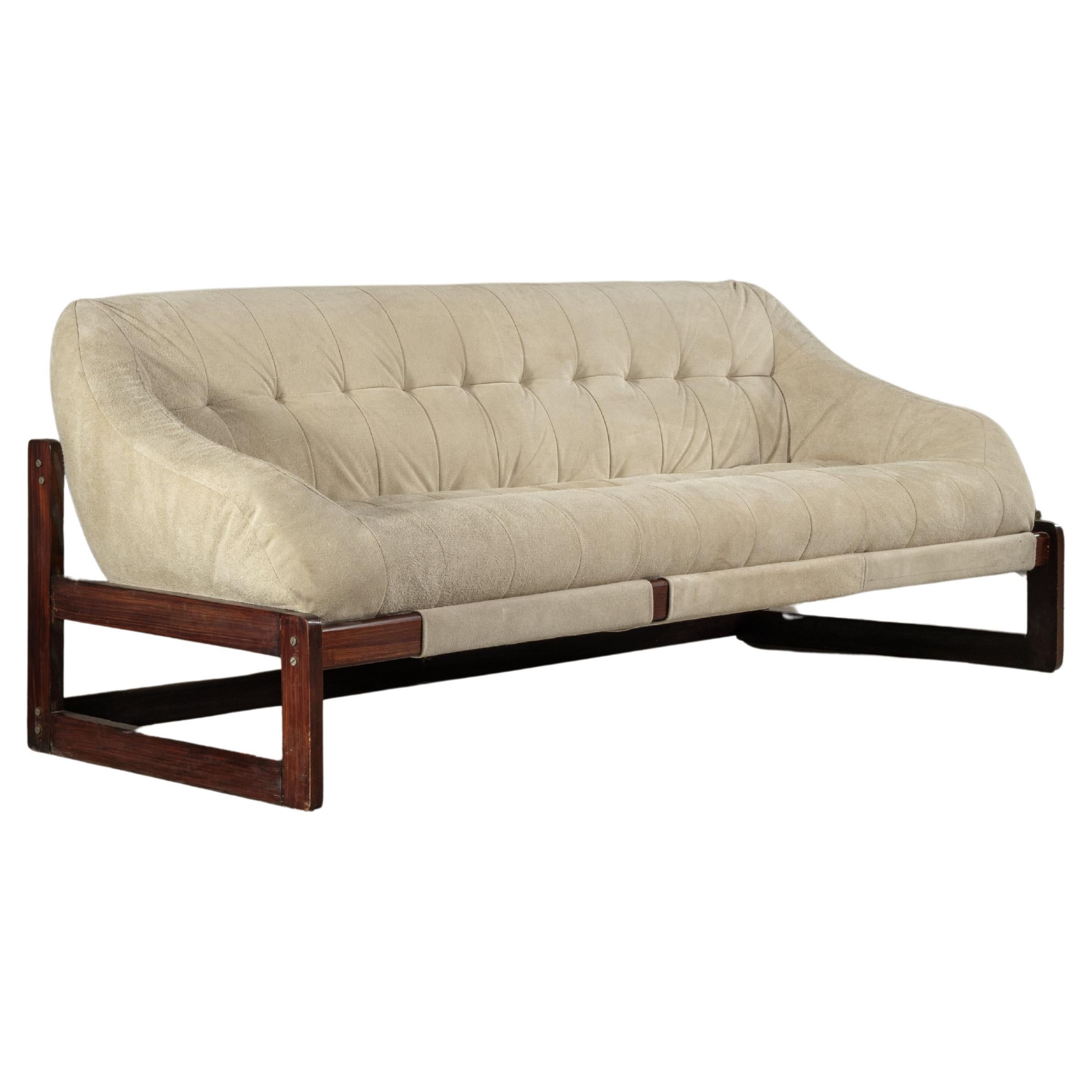 Architectural Sofa in Hardwood, by Percival Lafer, Brazilian Mid-Century Modern For Sale