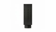 Architectural Solid Wood Highboard with Black Rhombus Legs and Push-Pull Doors