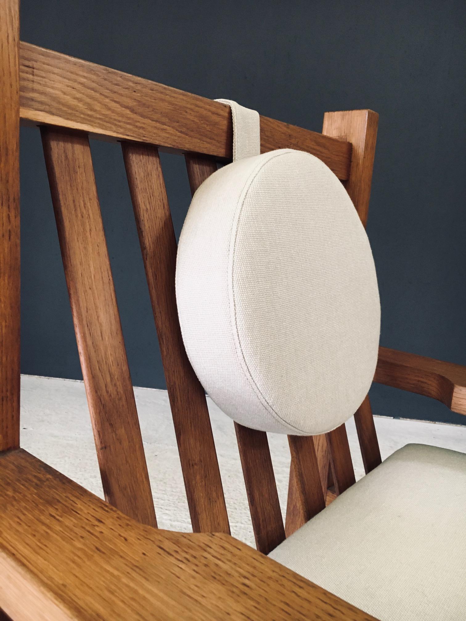 Architectural Square Design Oak Lounge Chair, Belgium 1950's en vente 6