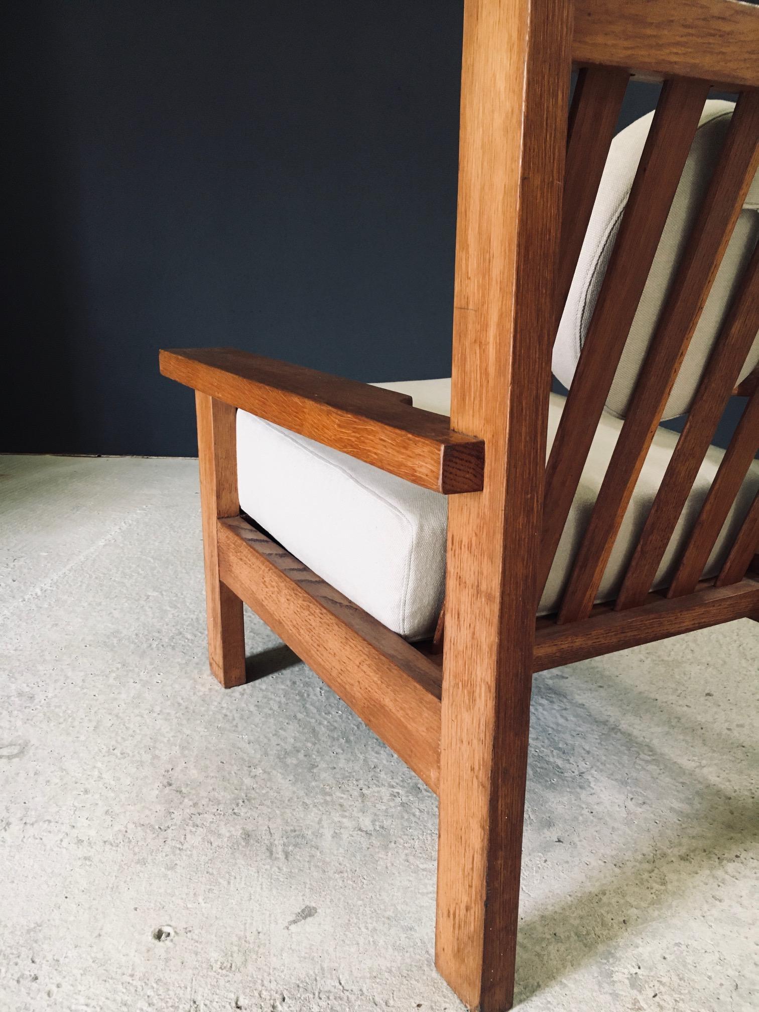 Architectural Square Design Oak Lounge Chair, Belgium 1950's en vente 8