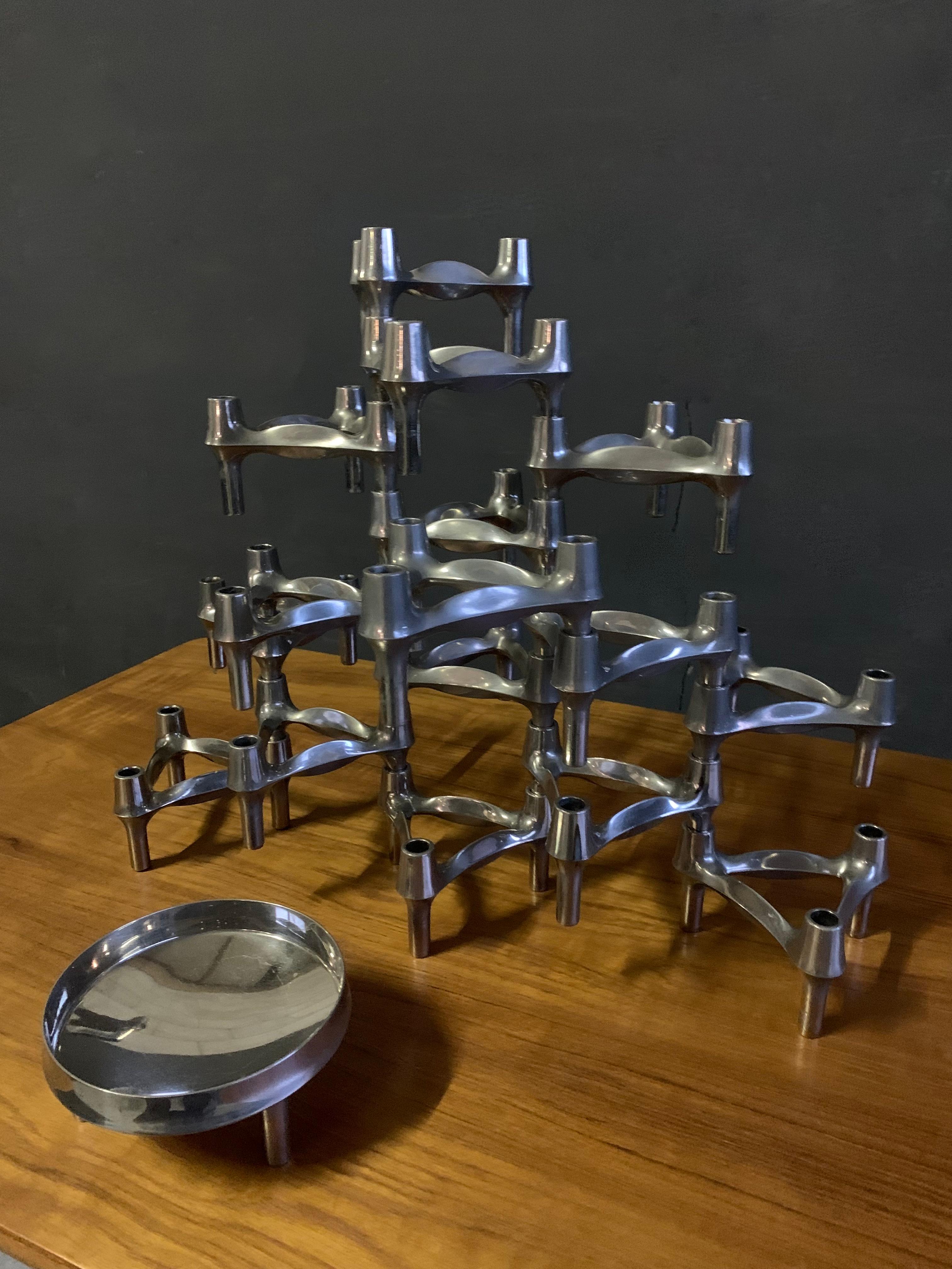Metal Architectural Stackable Candleholder Elements Sculpture, BMF Nagel Caesar Stoffi