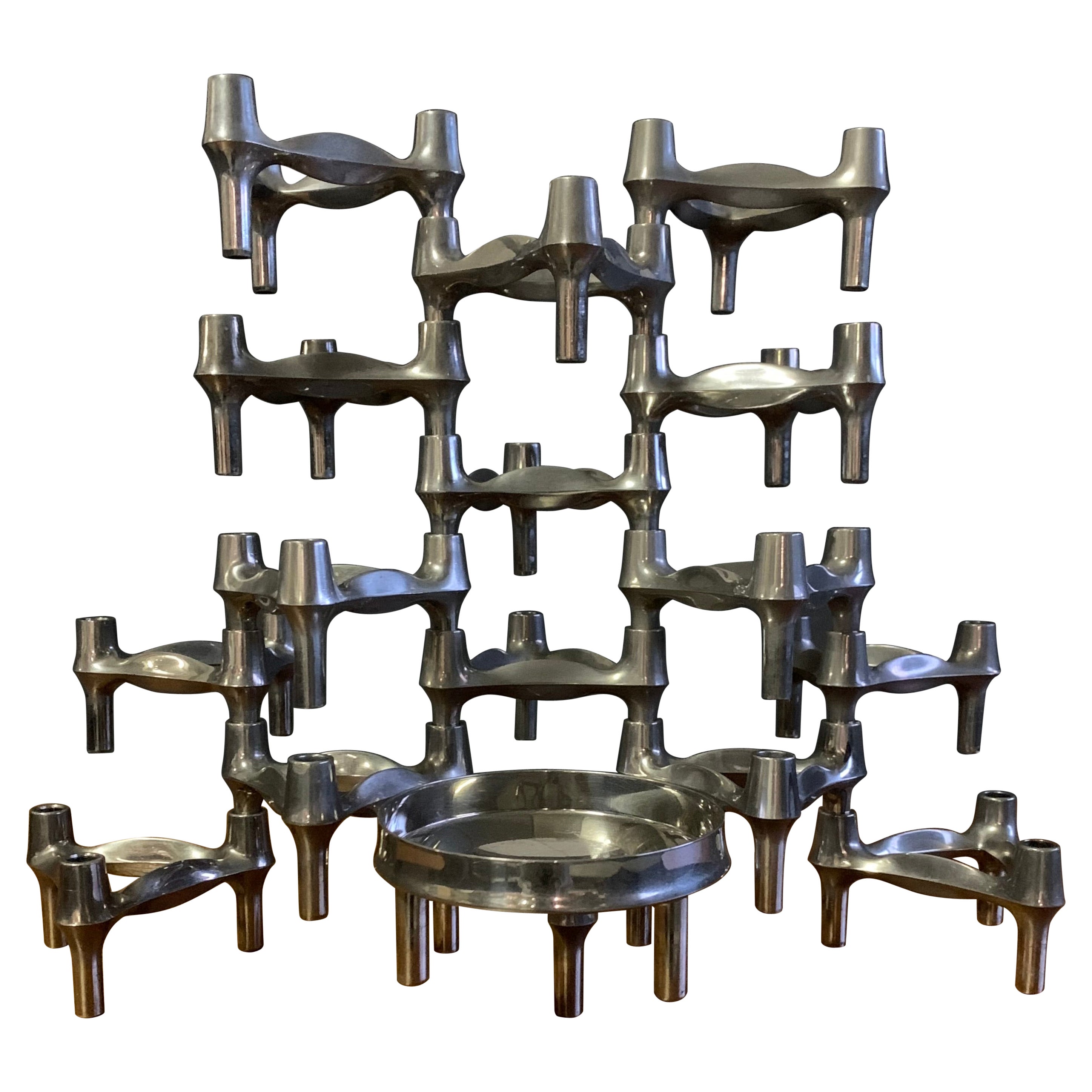 Architectural Stackable Candleholder Elements Sculpture, BMF Nagel Caesar Stoffi