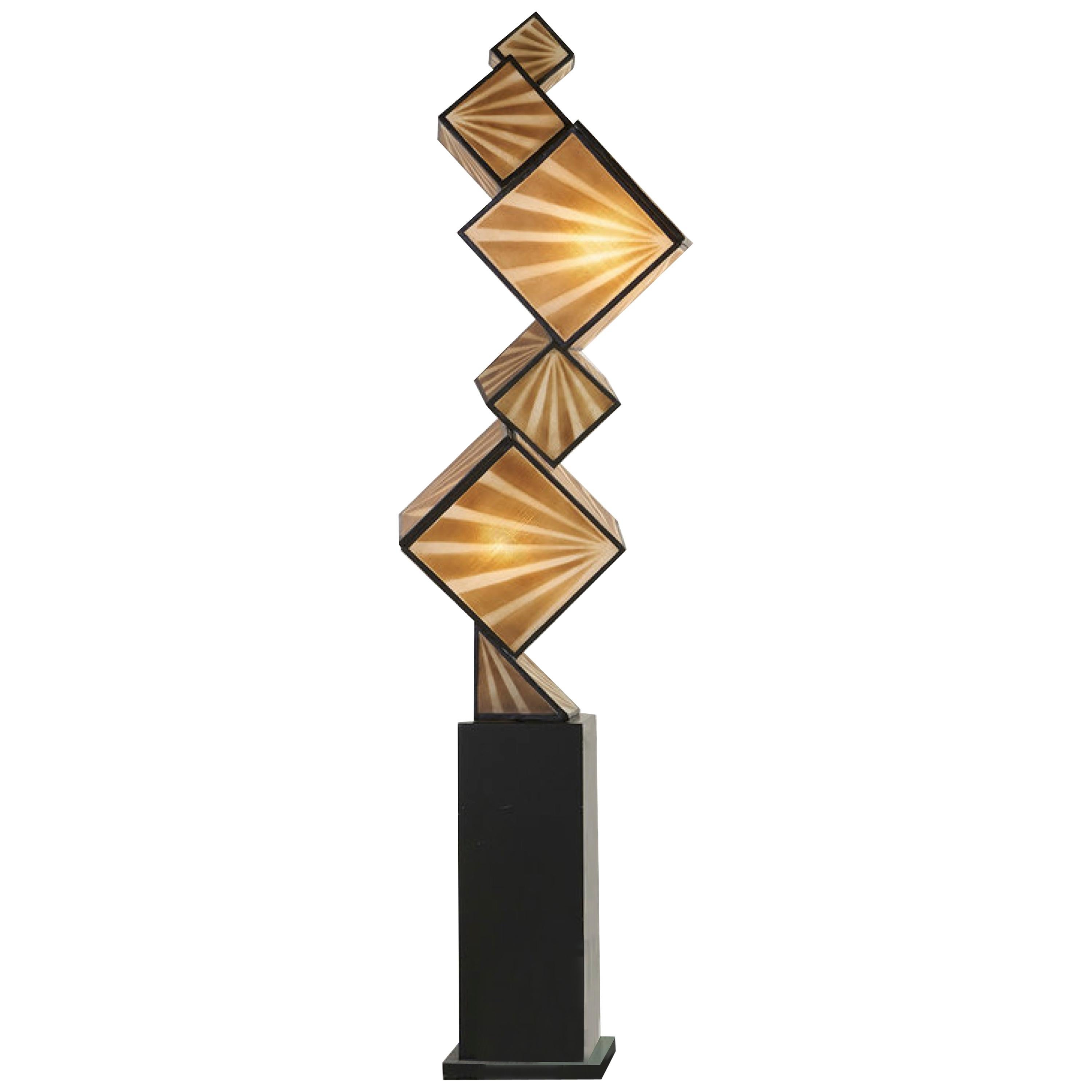 Architectural Stacked Boxes Floor Lamp, 1990s