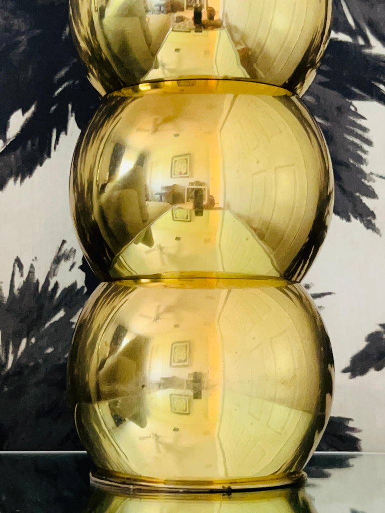 Architectural Stacked Orb Lamp in Brass Metal by George Kovacs, C. 1970's For Sale 3