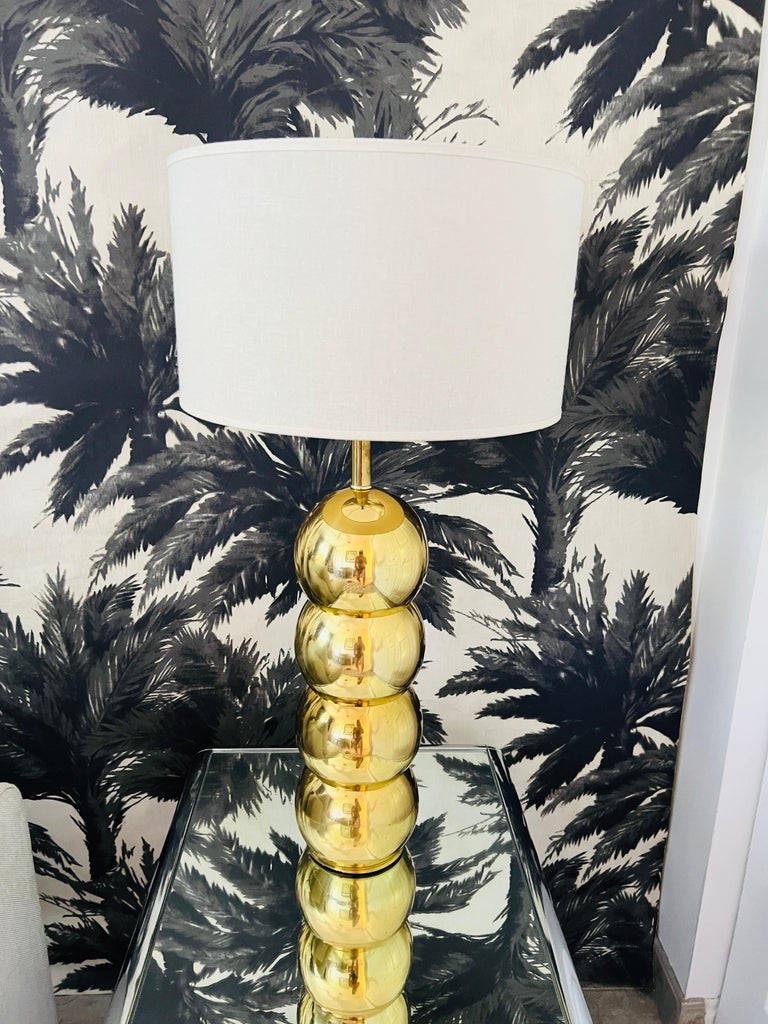 Architectural Stacked Orb Lamp in Brass Metal by George Kovacs, C. 1970's For Sale 4