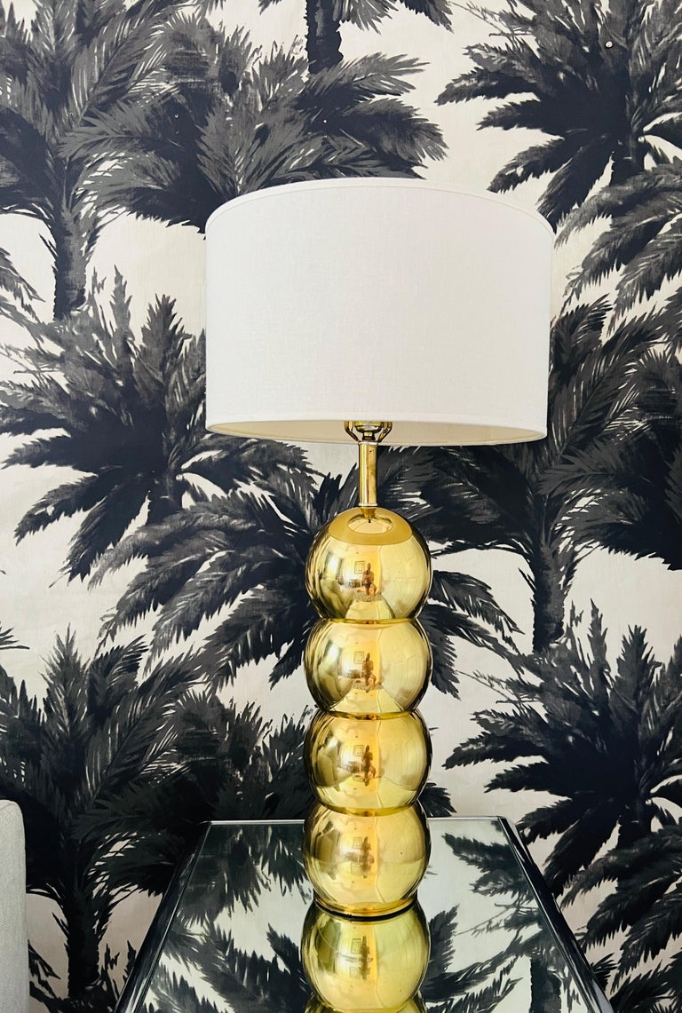 American Architectural Stacked Orb Lamp in Brass Metal by George Kovacs, C. 1970's For Sale