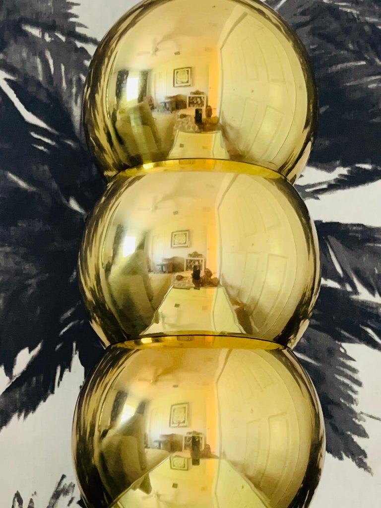 Architectural Stacked Orb Lamp in Brass Metal by George Kovacs, C. 1970's For Sale 1