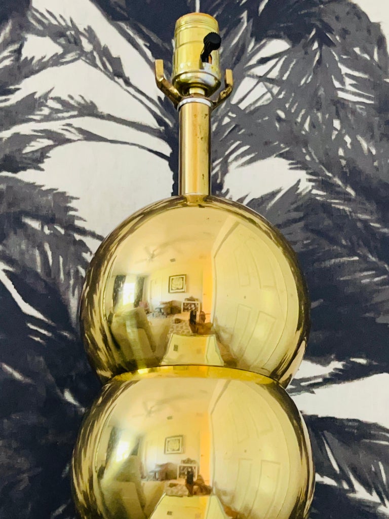 Architectural Stacked Orb Lamp in Brass Metal by George Kovacs, C. 1970's For Sale 2