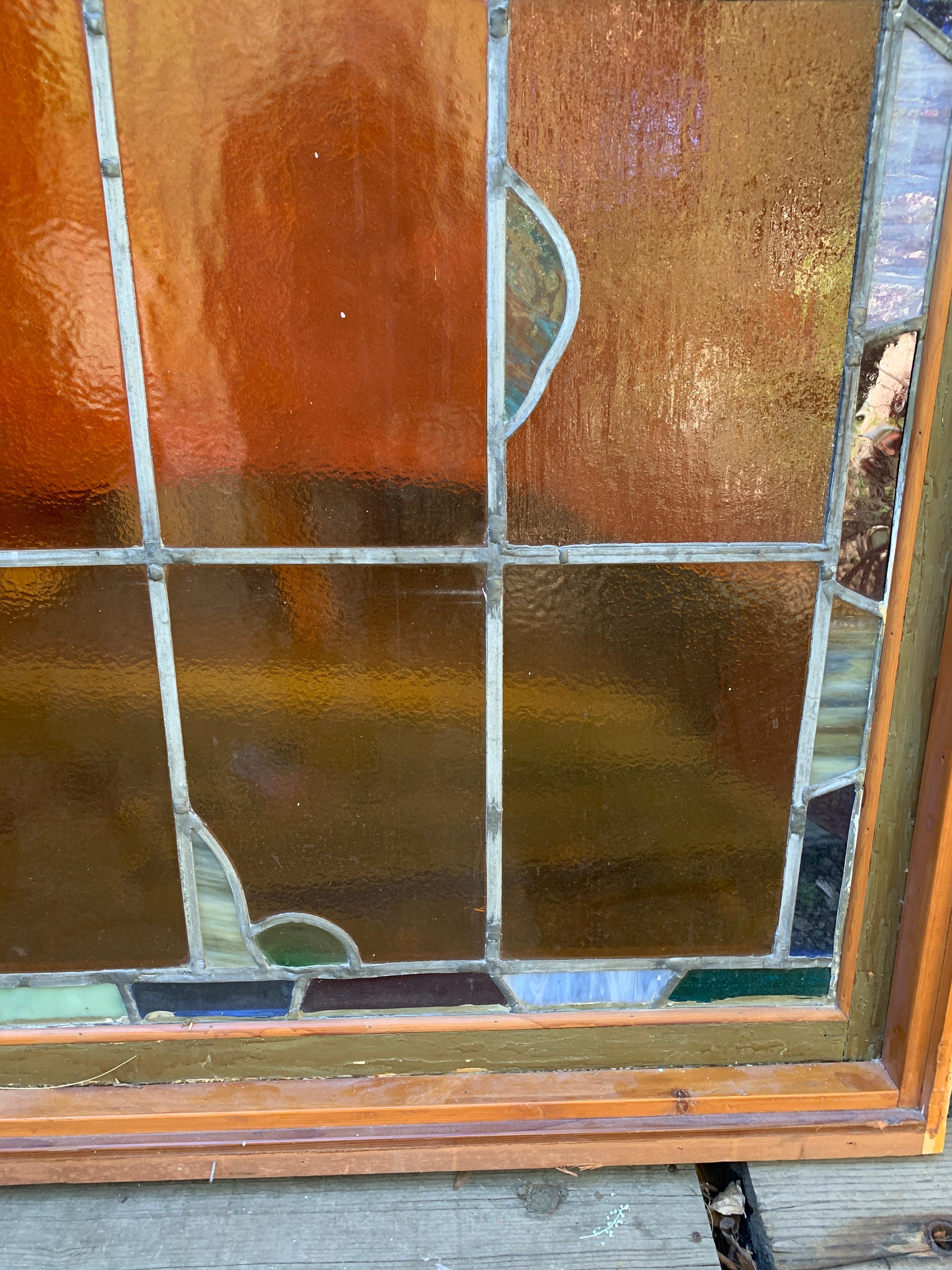 Architectural Stained Glass Window in Frame 3