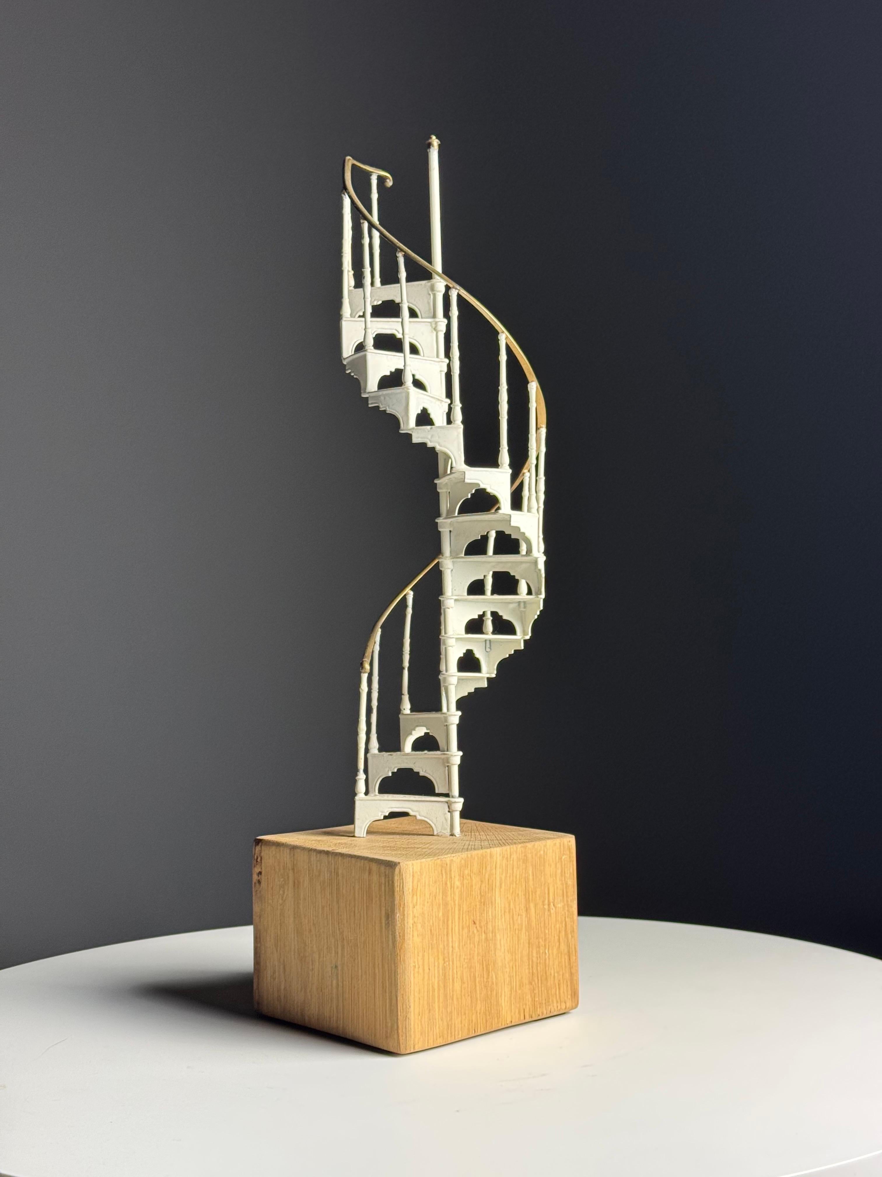 Architectural Staircase Model white metal 20th century For Sale 5
