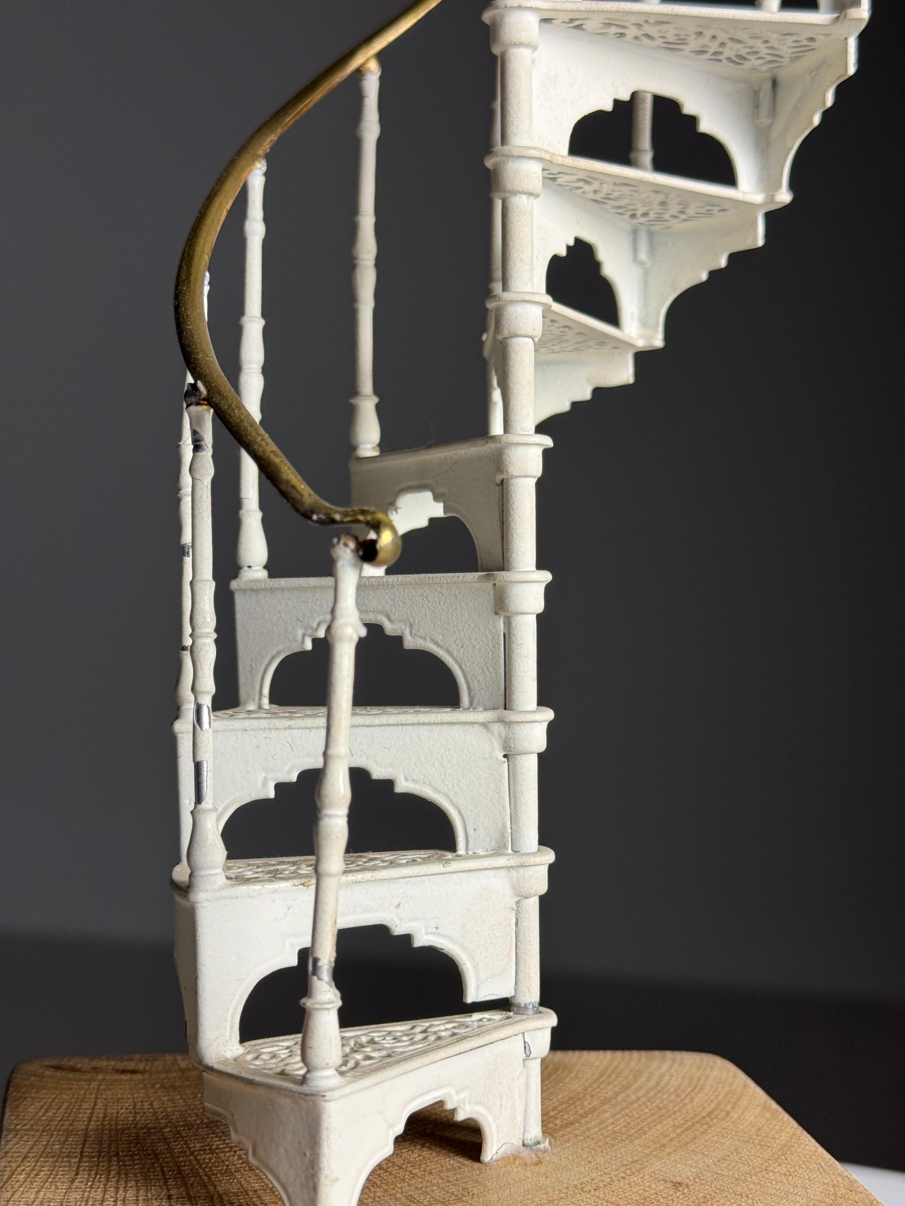 Architectural Staircase Model white metal 20th century For Sale 6