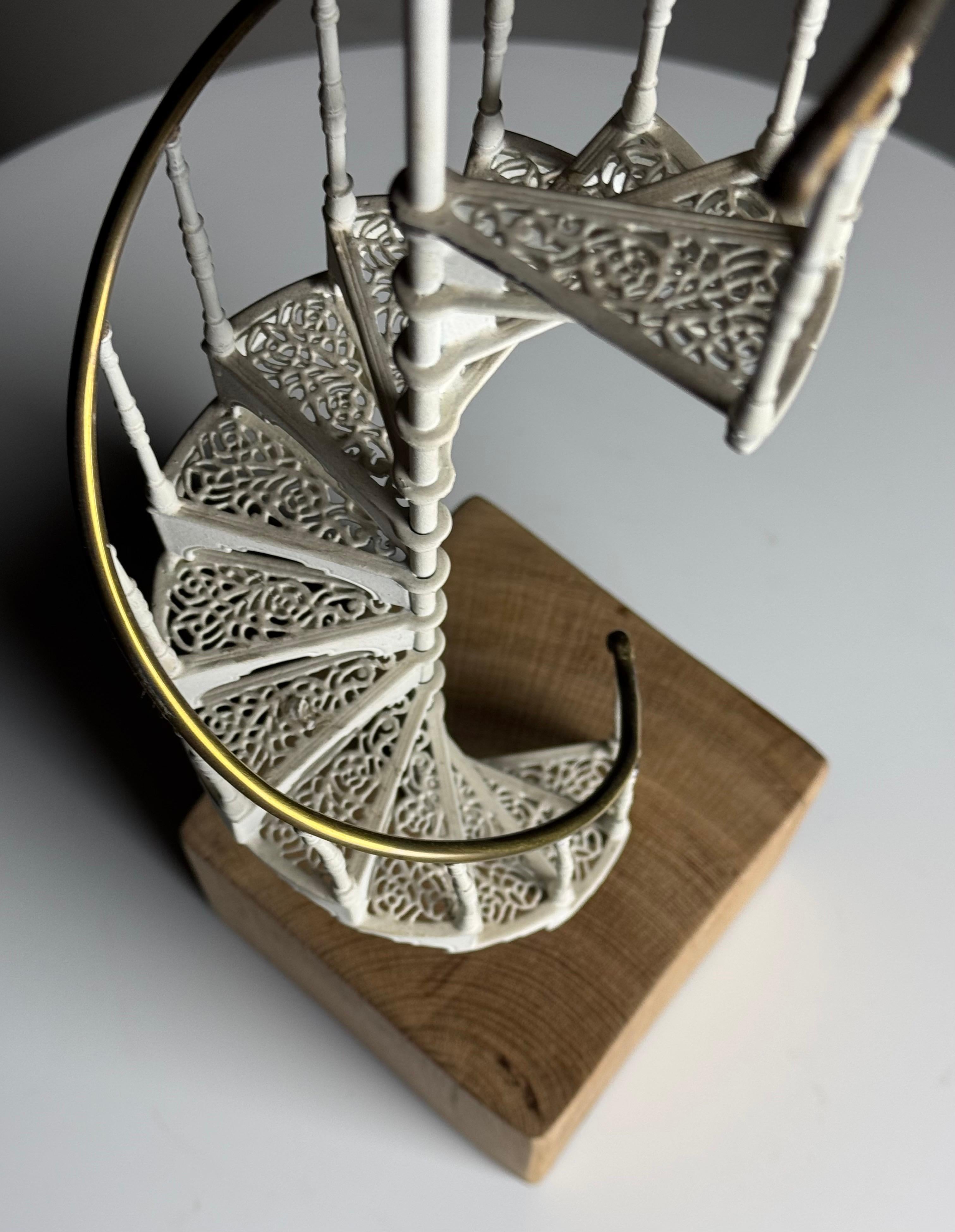 Architectural Staircase Model white metal 20th century For Sale 7