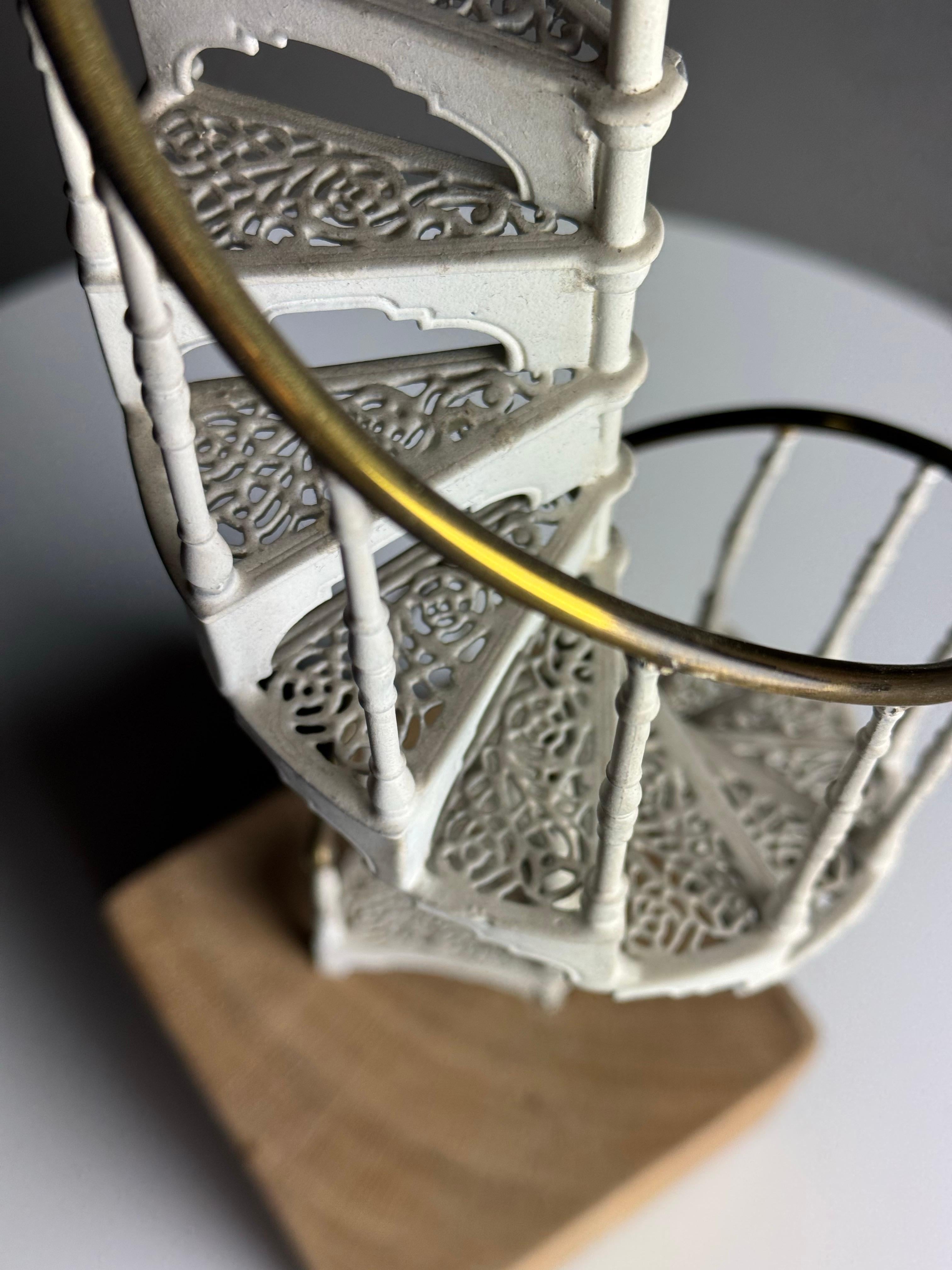 Architectural Staircase Model white metal 20th century For Sale 8
