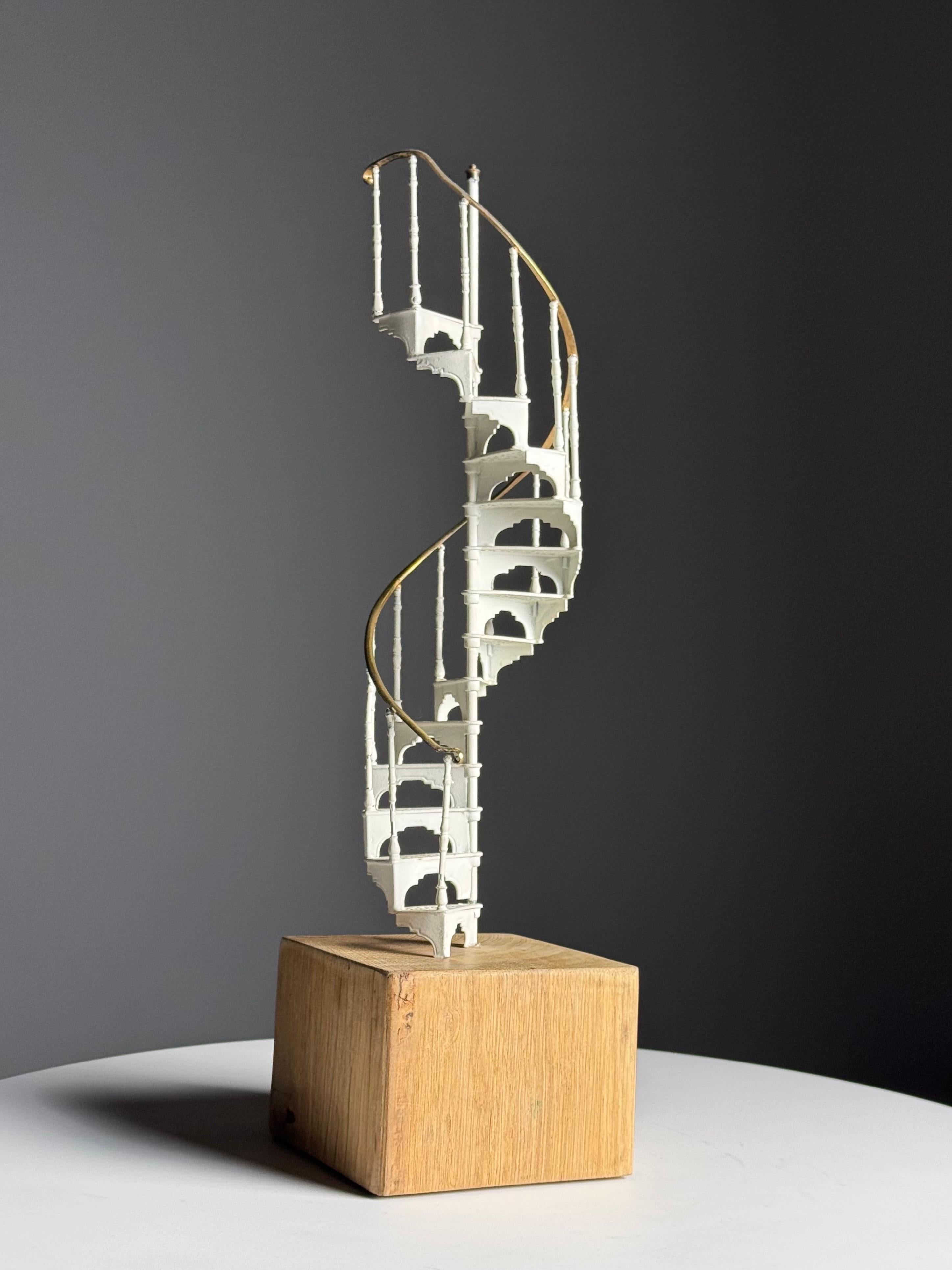 Metal Architectural Staircase Model white metal 20th century For Sale