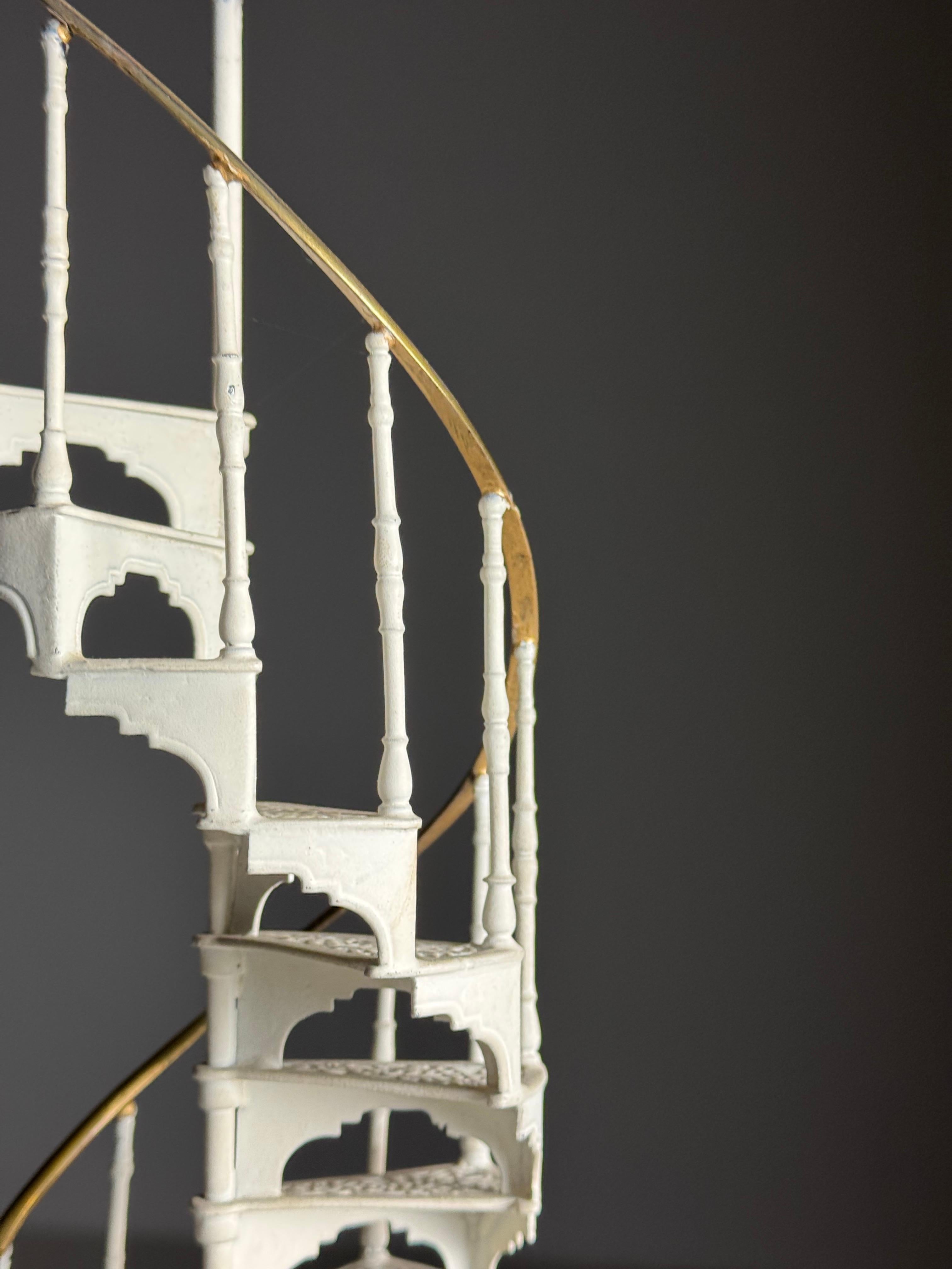 Architectural Staircase Model white metal 20th century For Sale 2