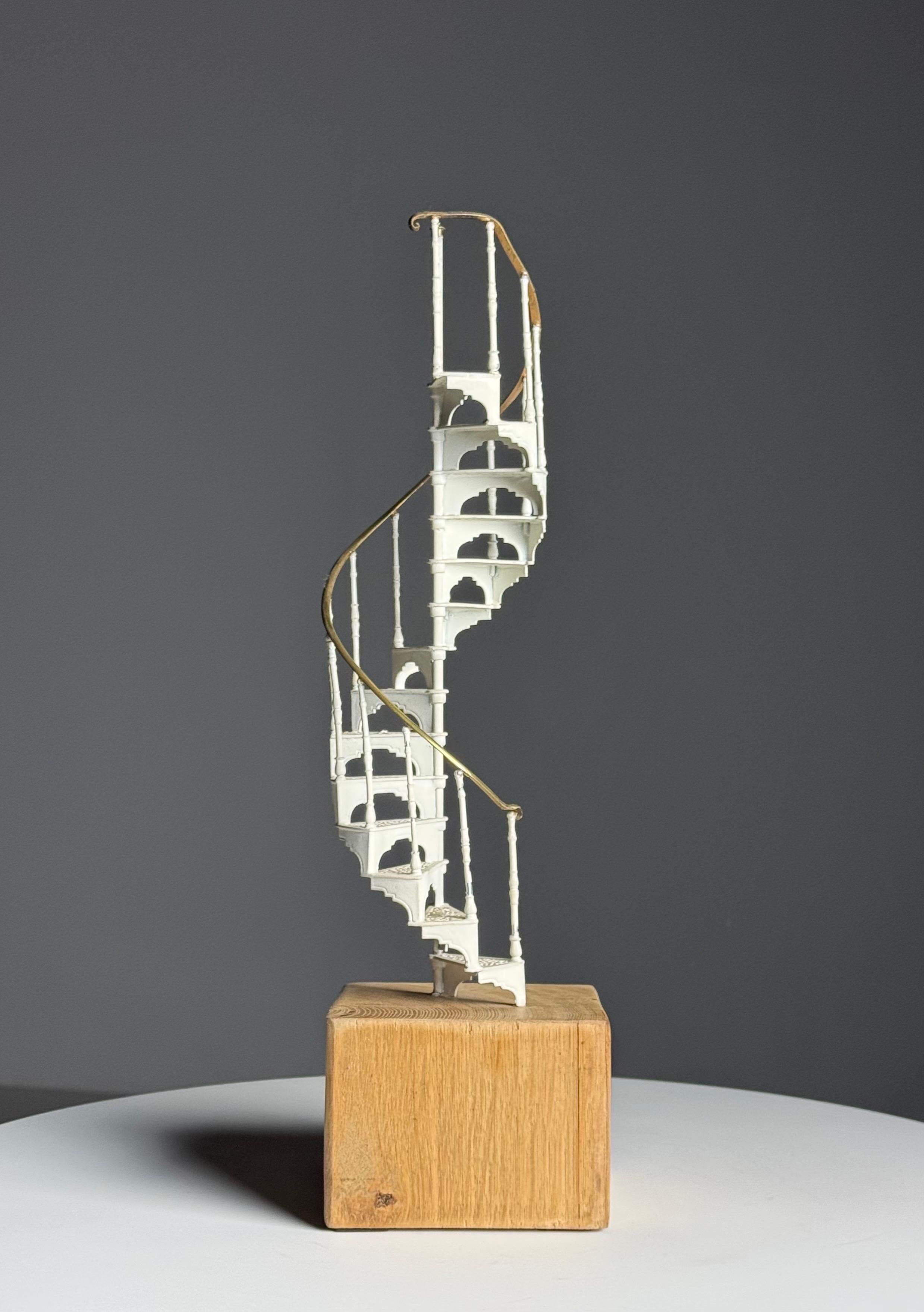 Architectural Staircase Model white metal 20th century For Sale 3