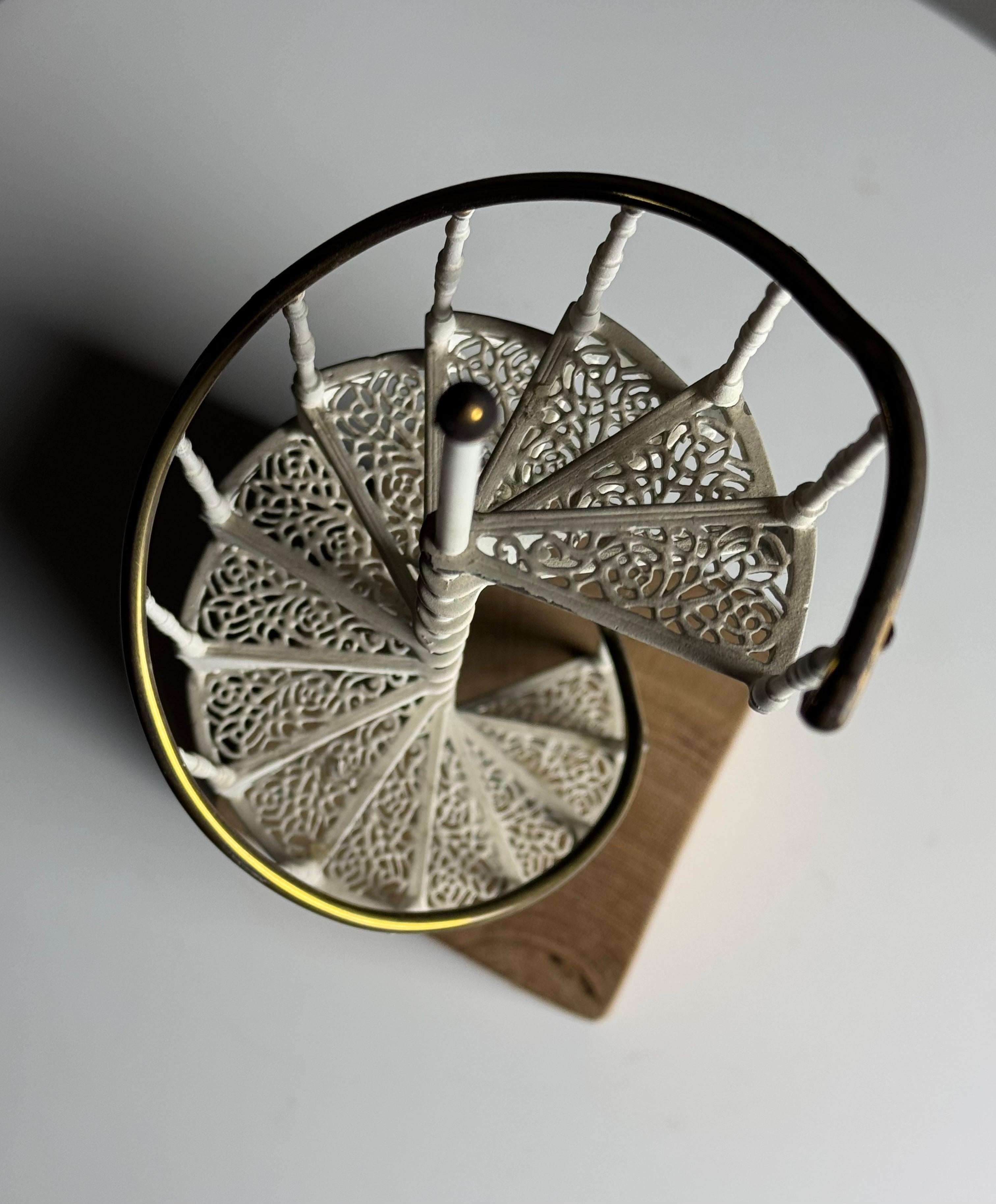 Architectural Staircase Model white metal 20th century For Sale 4