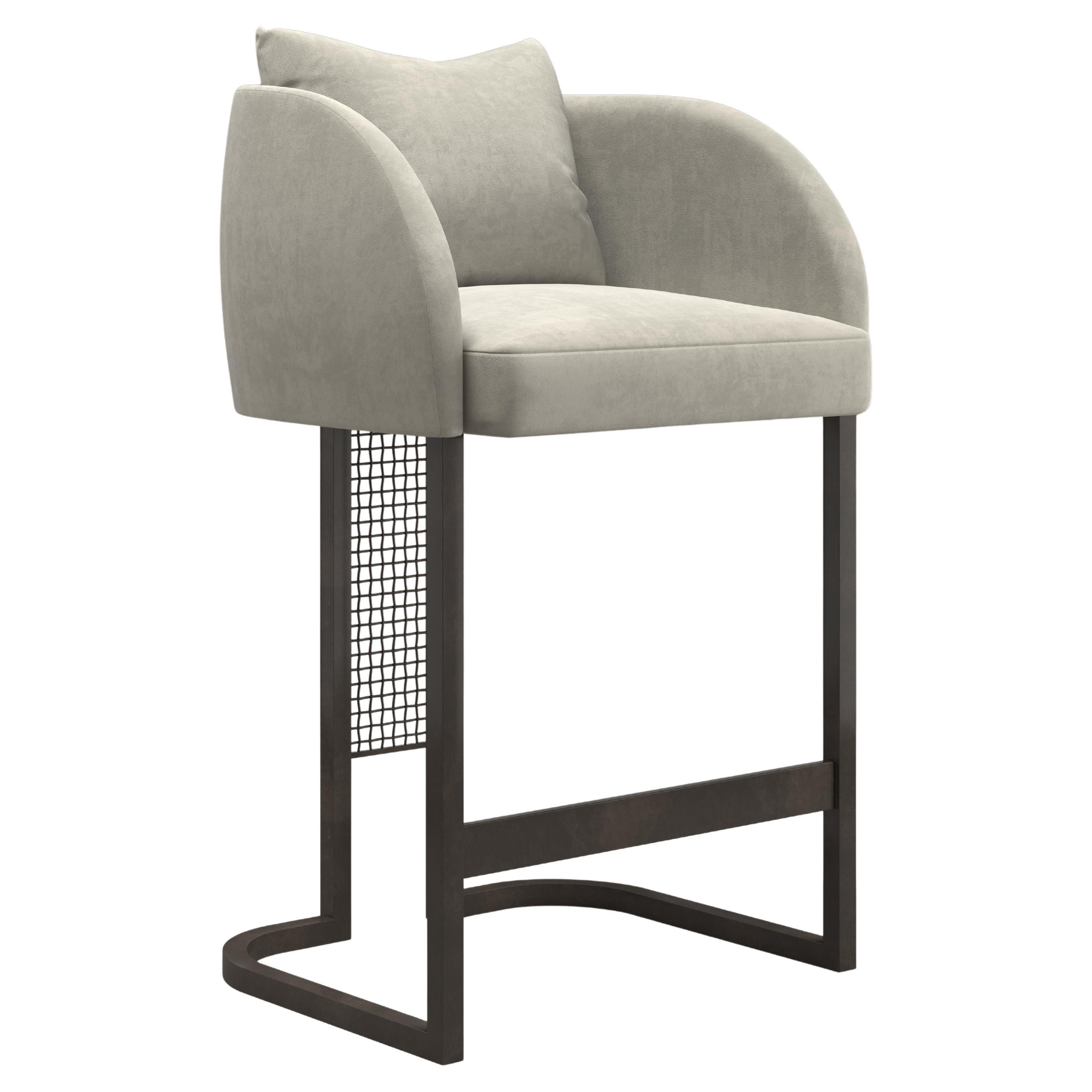 Architectural Steel Mesh and Frame "Entity" Counter Stool, Parisii Collection For Sale