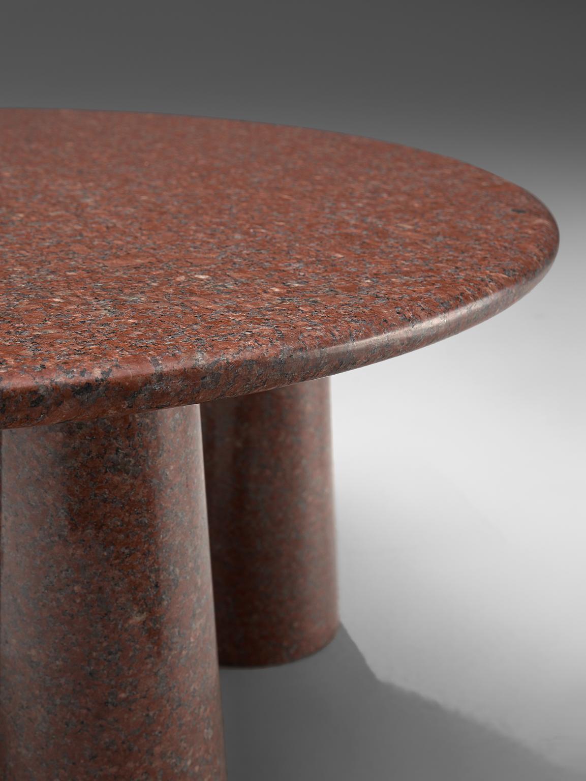 Late 20th Century Architectural Stone Coffee Table in Balmoral Red