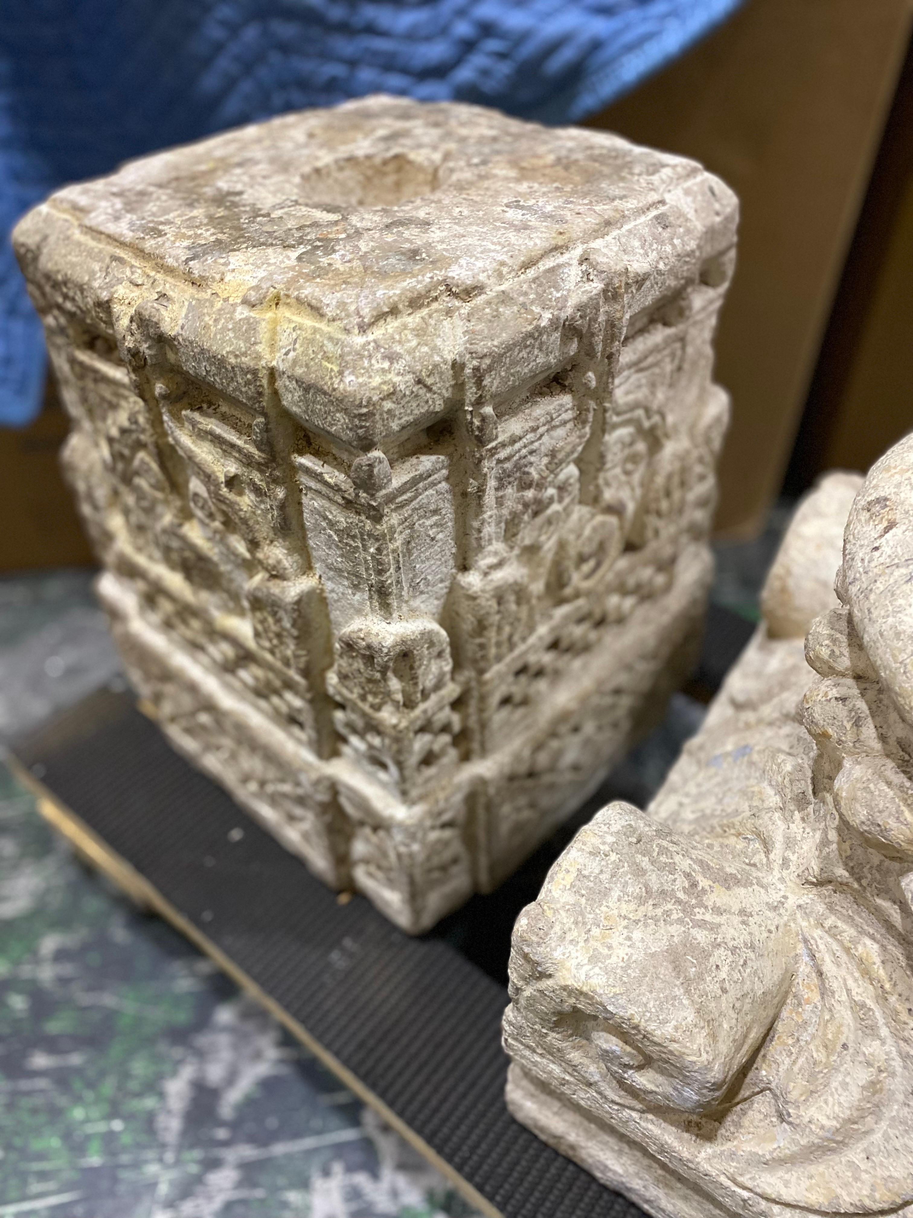 Indien Fragment de pierre architecturale d'Inde, début du 20e siècle
