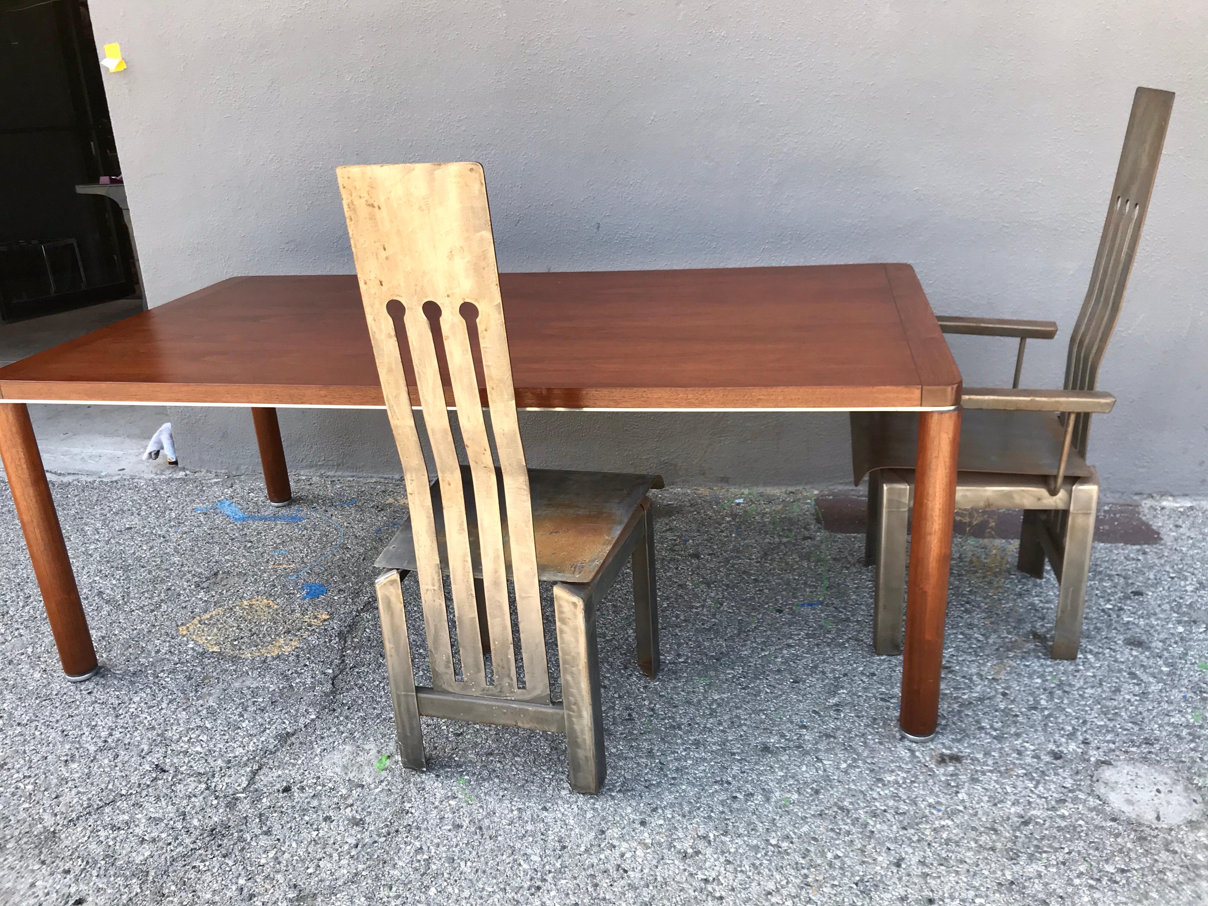 Architectural Studio Design Wood Dining or Work Table, 1970's 8