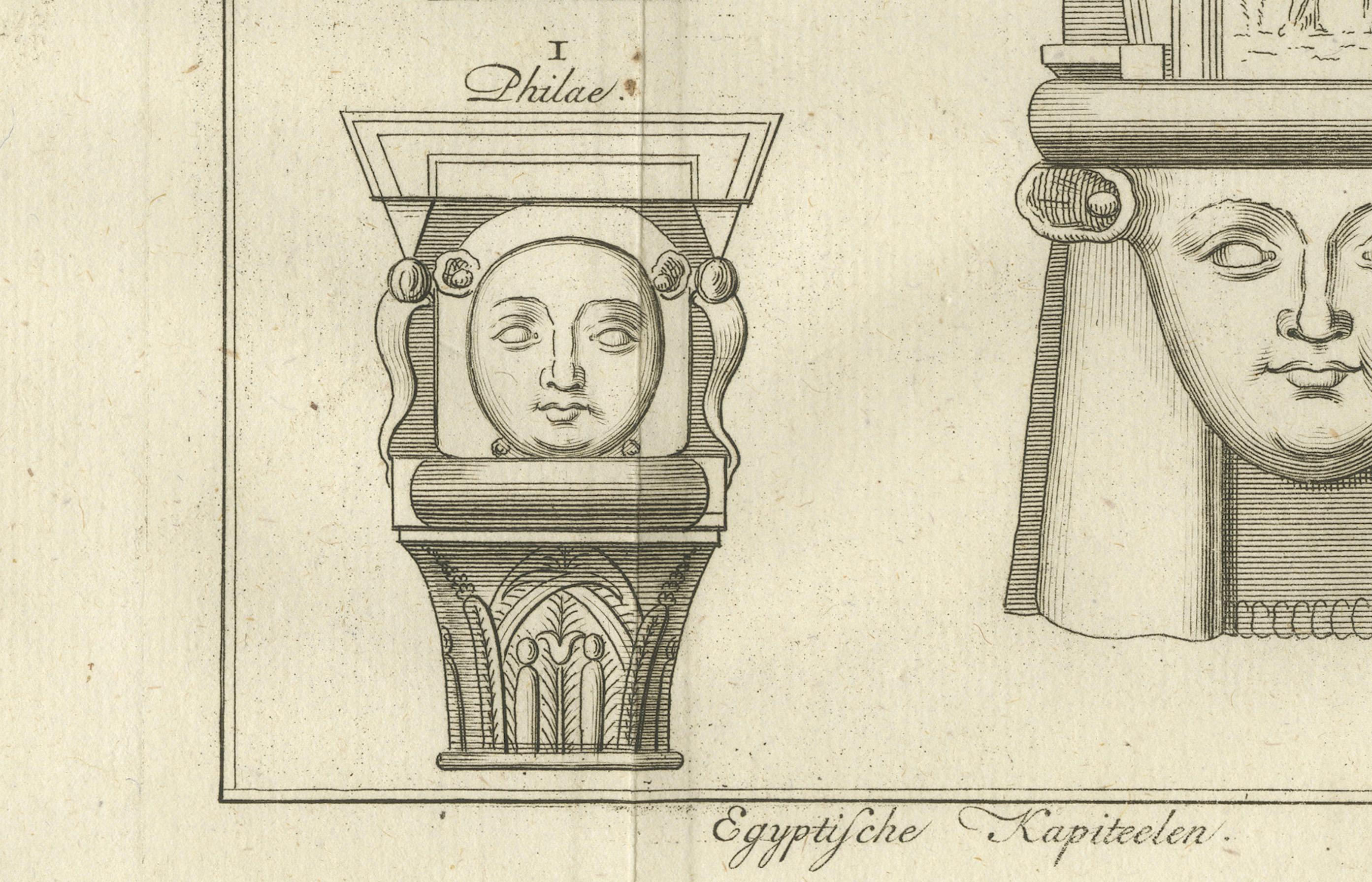 Étude architecturale des chapiteaux et frises égyptiens, c.1776 Ensemble de gravures Bon état - En vente à Langweer, NL