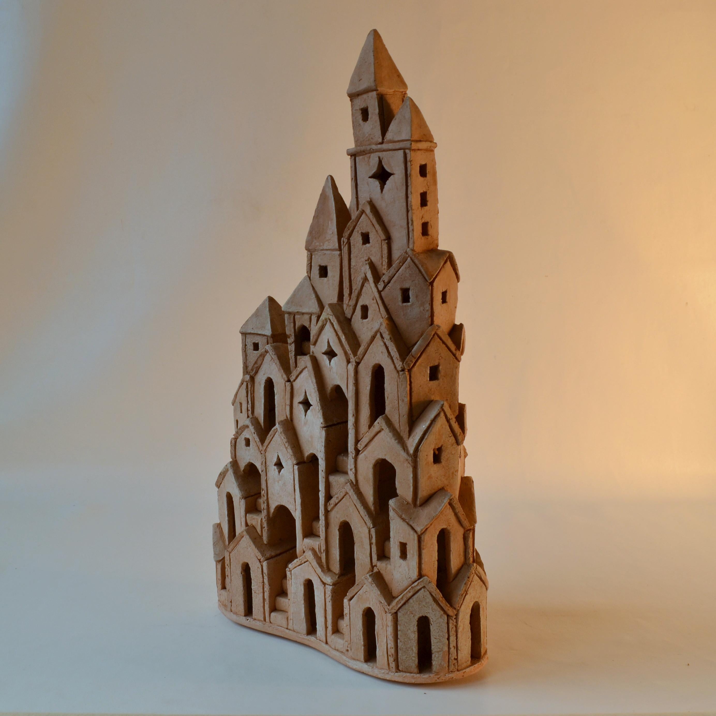 Hand-Crafted Architectural Surrealist Tower Sculpture, by Dutch A. Bouter For Sale