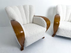 Architectural Swedish Modern Lounge Chairs, 1940s